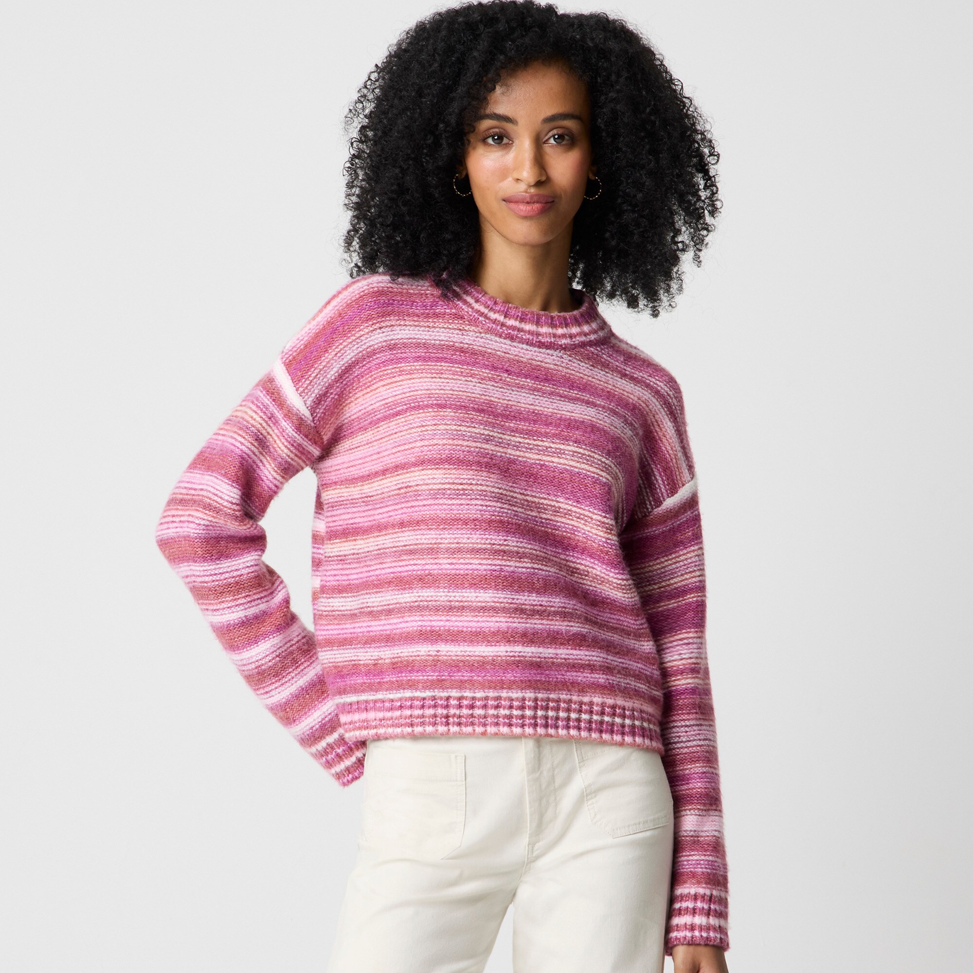 Space-dyed mockneck sweater