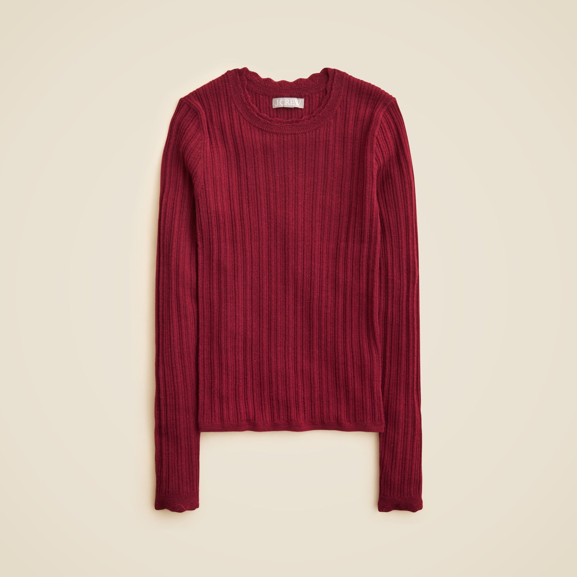 Layered pointelle sweater-tee in merino wool - thumbnail 9