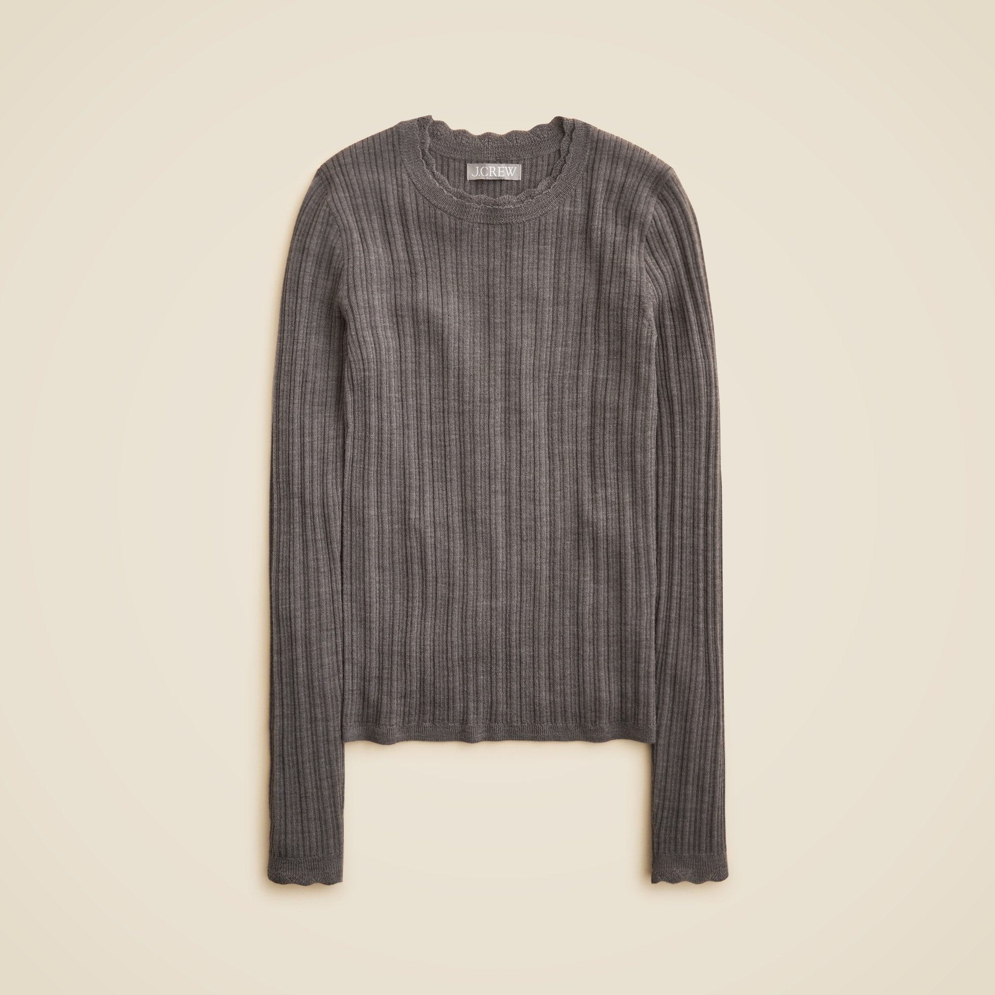 Layered pointelle sweater-tee in merino wool - thumbnail 3