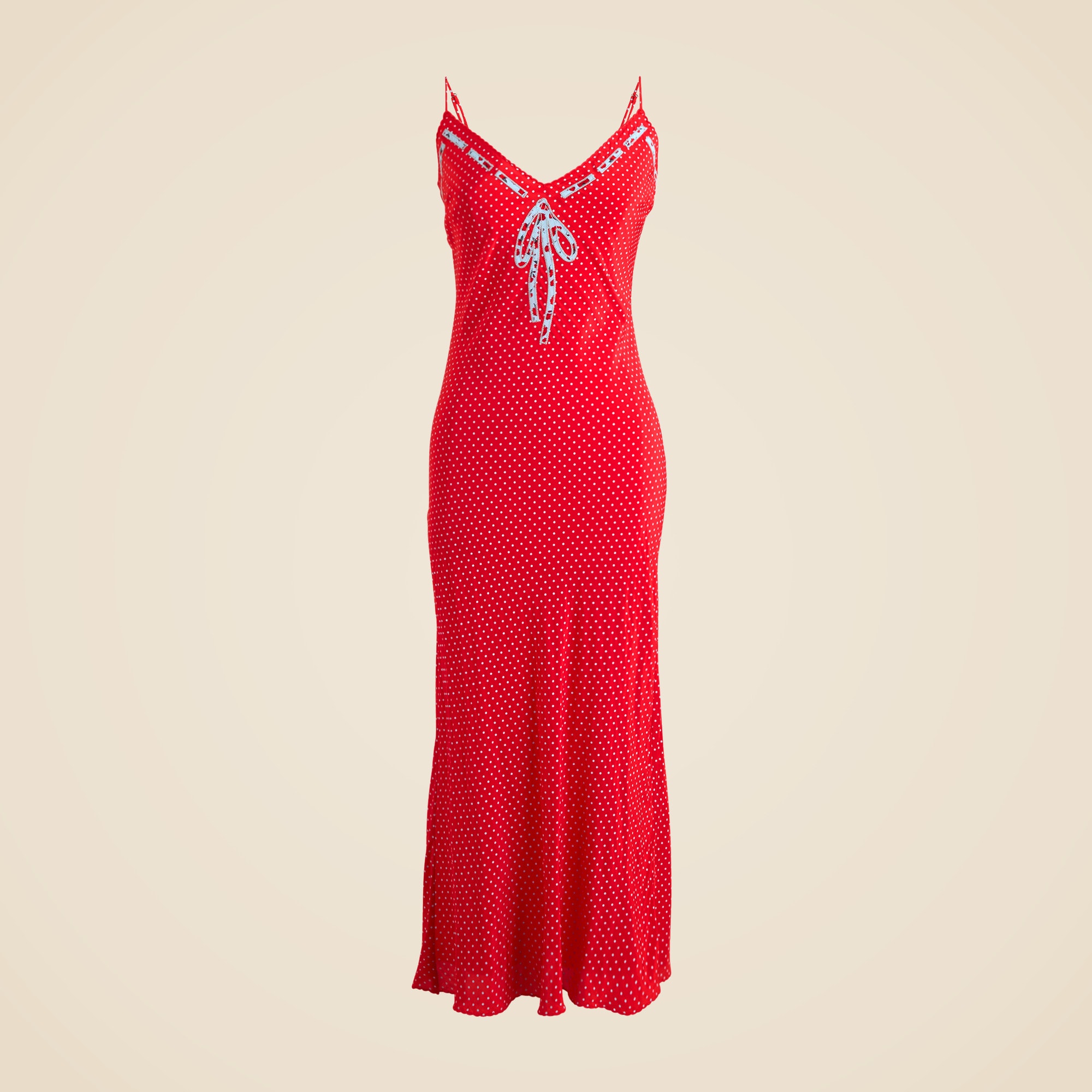 Rouje X J.Crew Swoon slip dress in polka dot