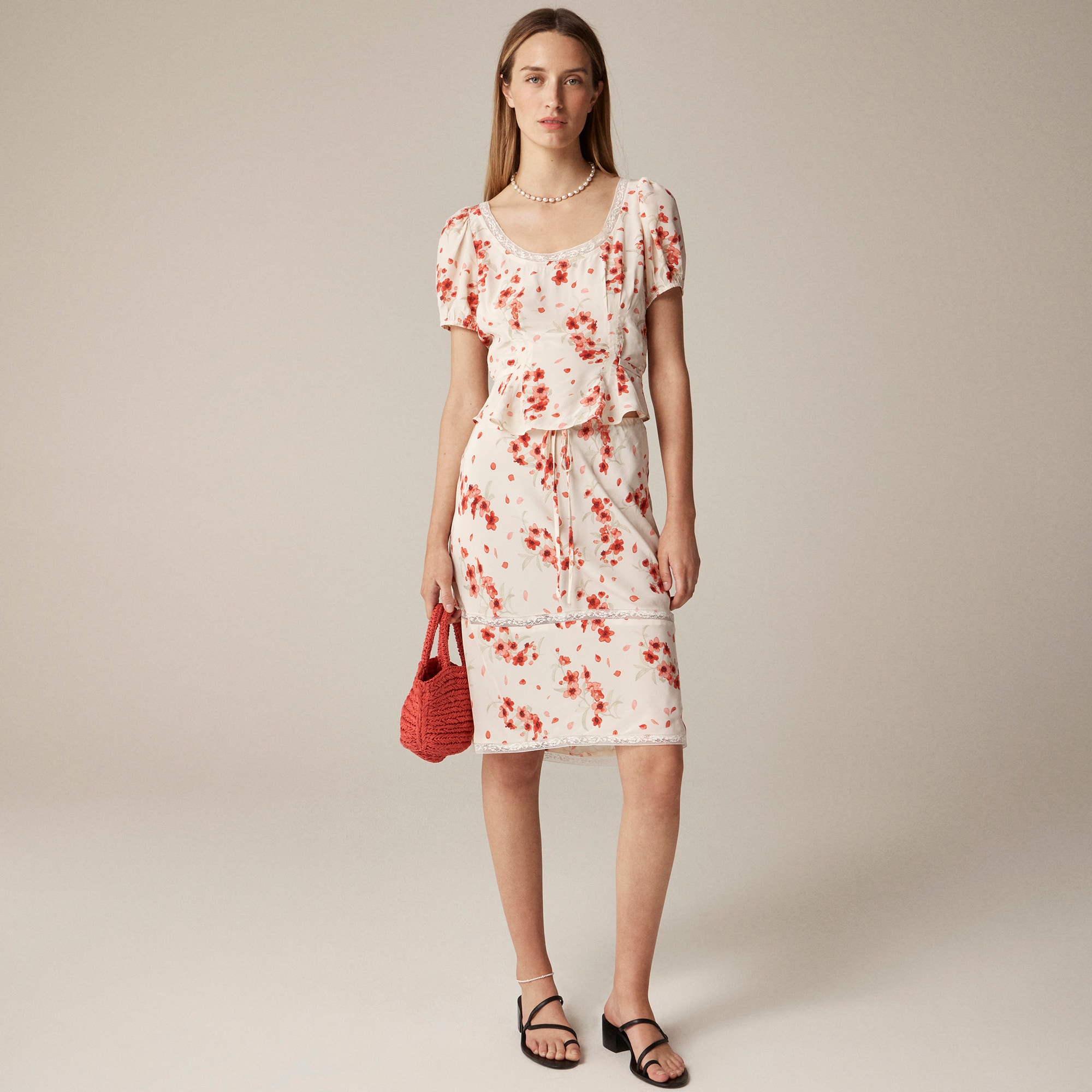 Rouje X J.Crew Poème skirt in vintage floral