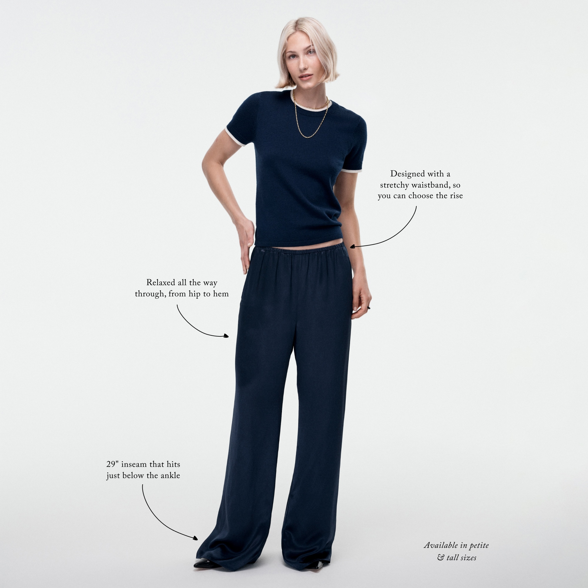 Cosmo pant in luster charmeuse