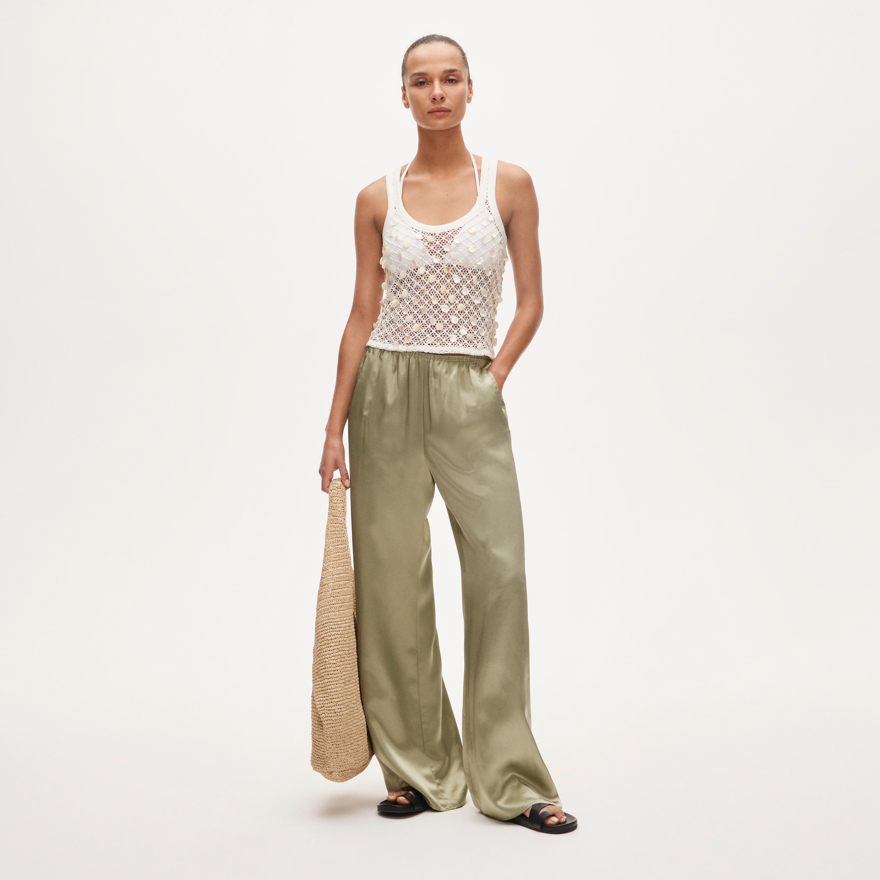 Cosmo pant in luster charmeuse