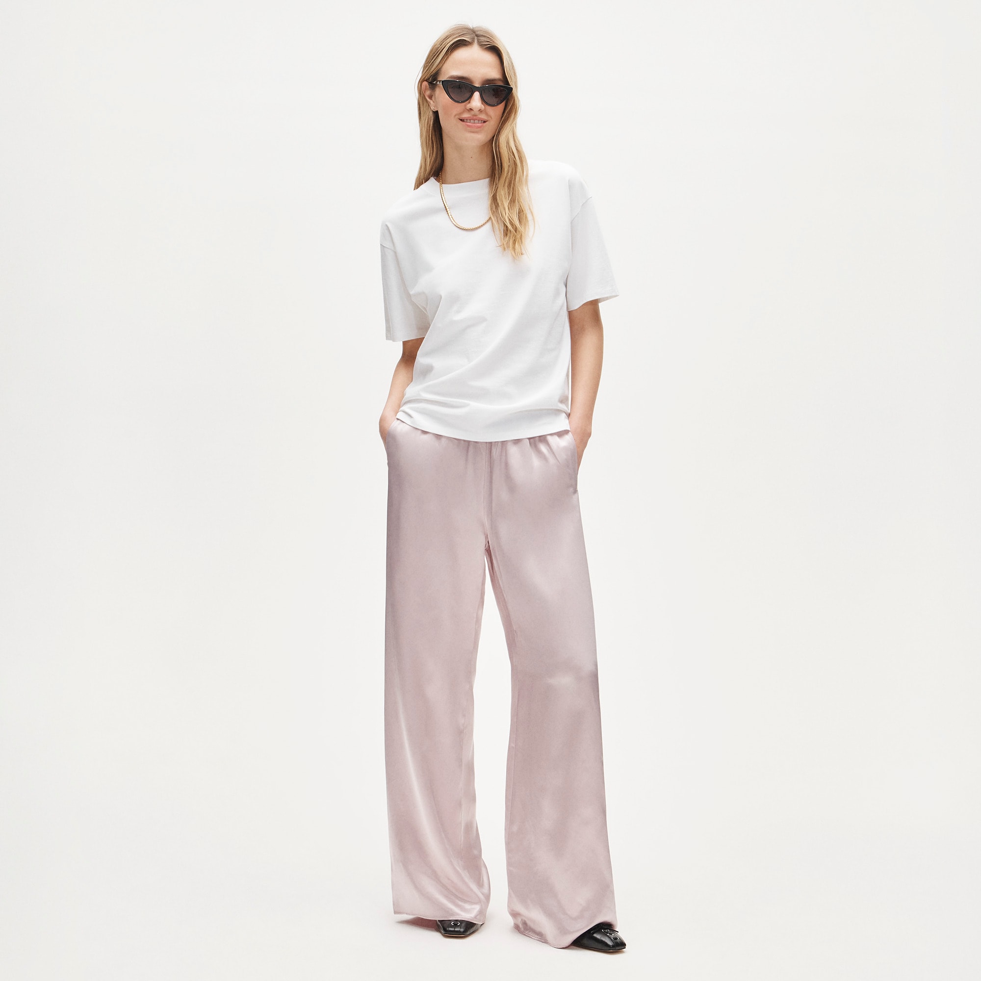 Petite Cosmo pant in luster charmeuse - Purple