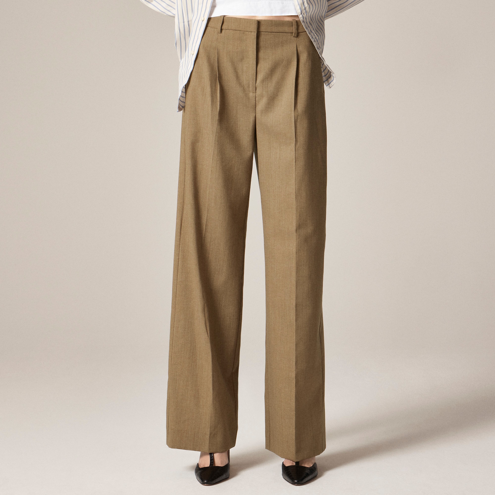 Essential Wide-leg Pant In Italian Studio Wool Blend For Women | J