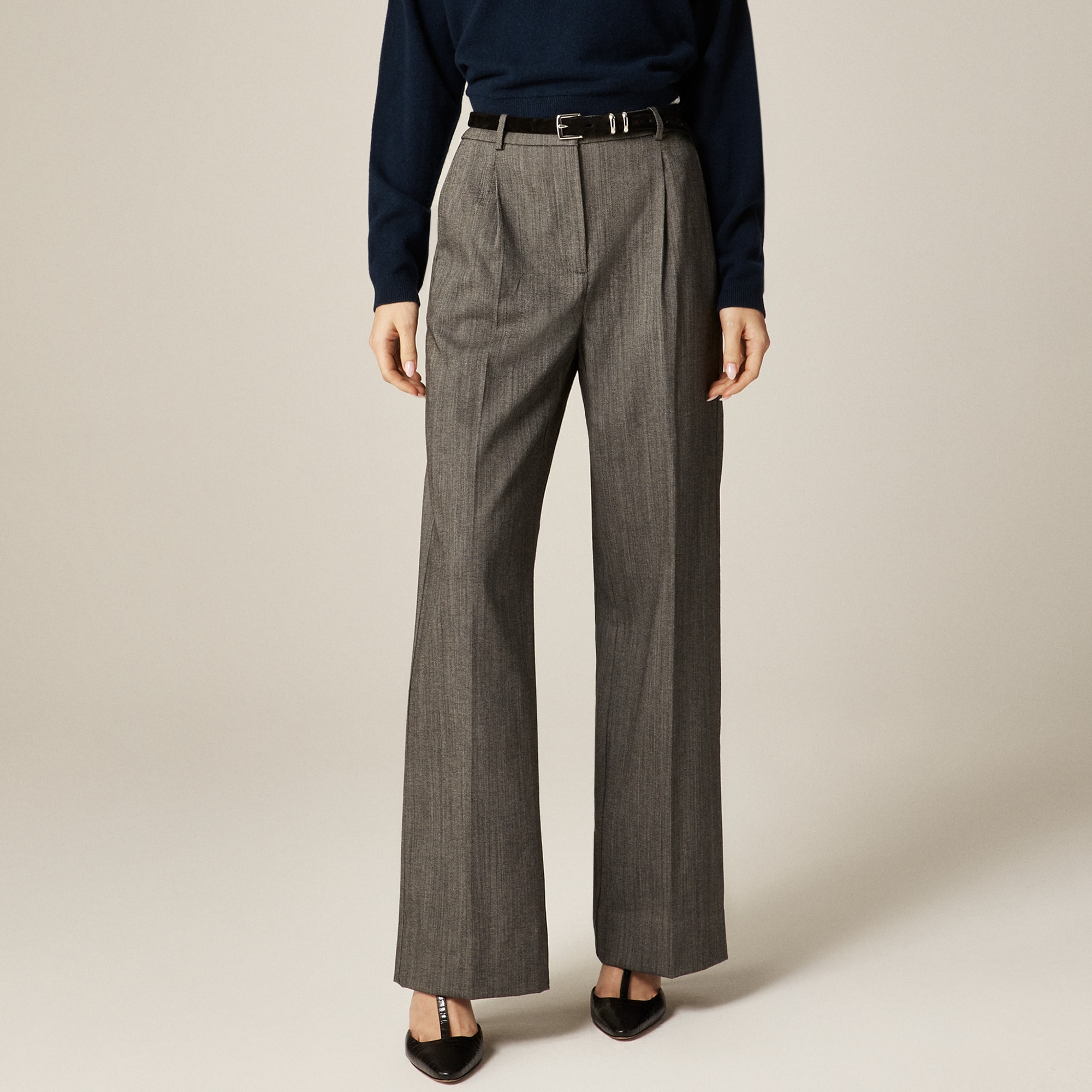 Essential Wide-leg Pant In Italian Studio Wool Blend For Women | J  display picture 1