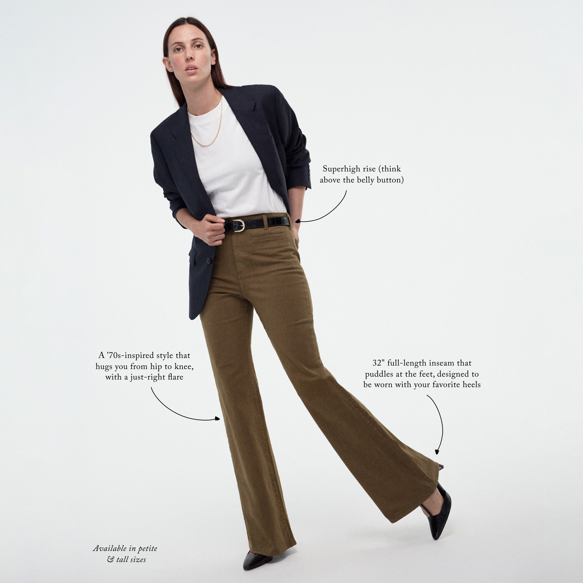 Vintage flare pant in washed twill