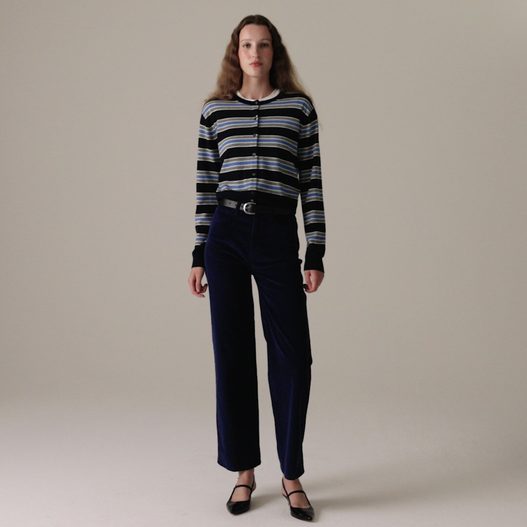 Petite slim-wide pant in corduroy