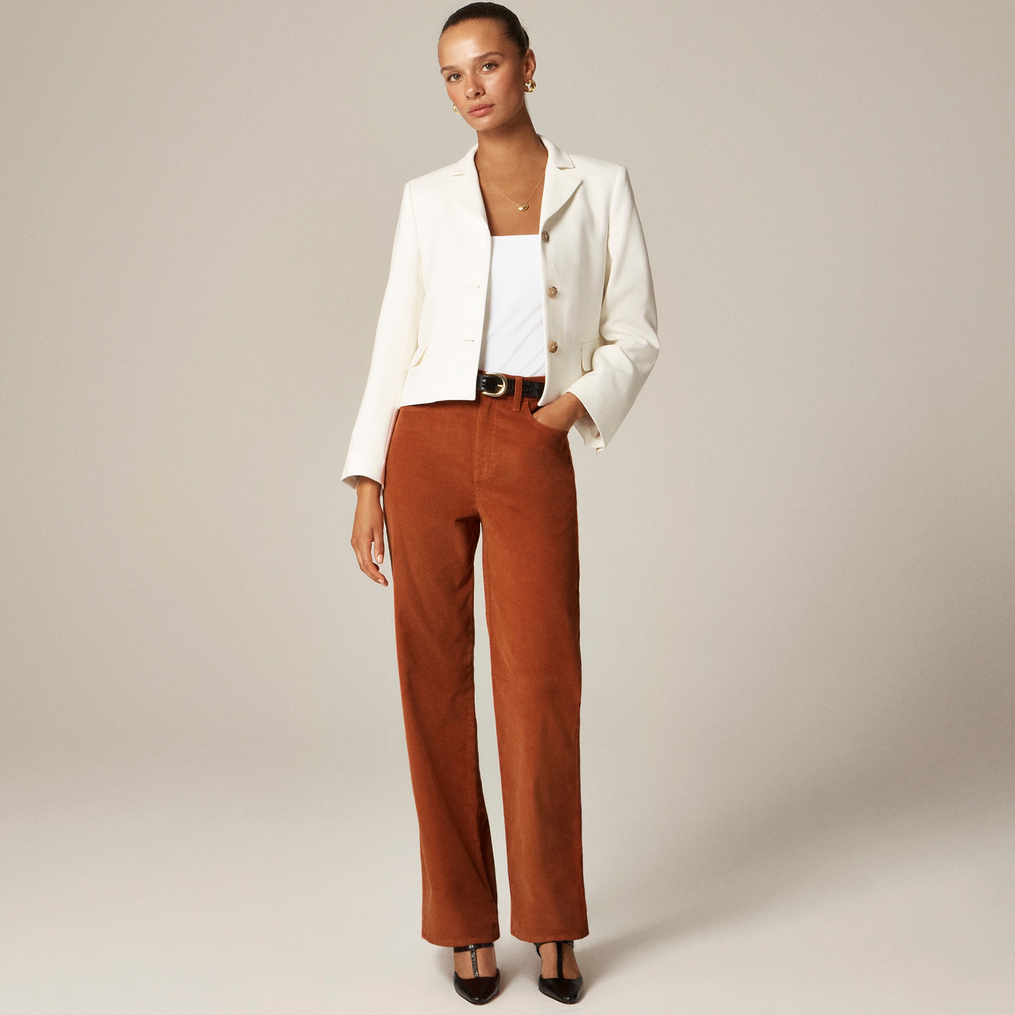  Petite slim-wide pant in corduroy