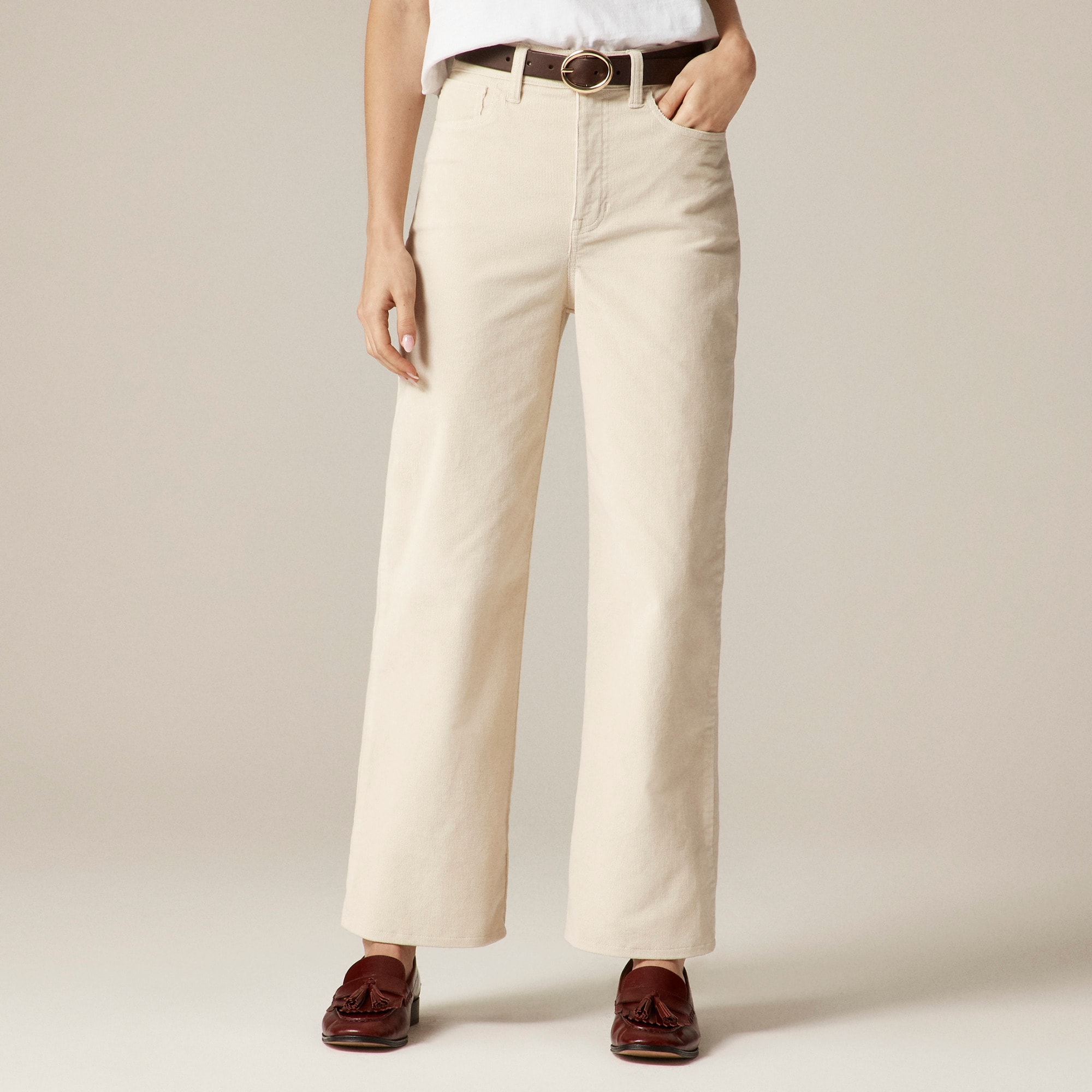 Petite slim-wide pant in corduroy