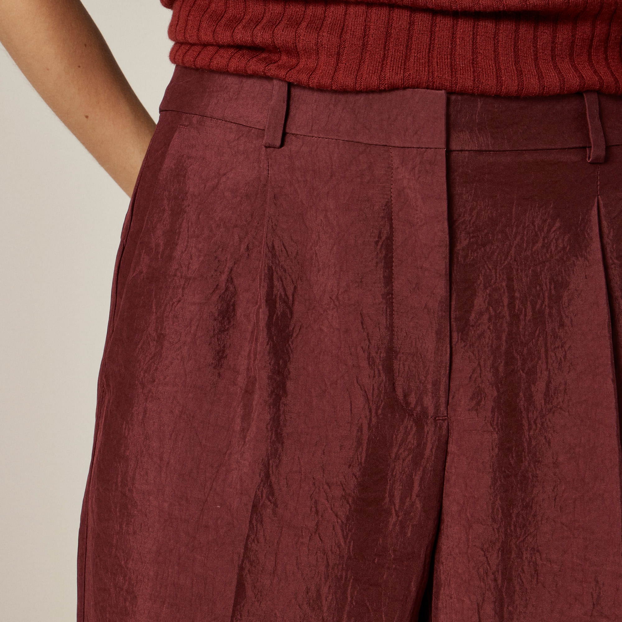 Essential Wide-leg Pant In Textured Satin For Women | J.Crew display picture 1