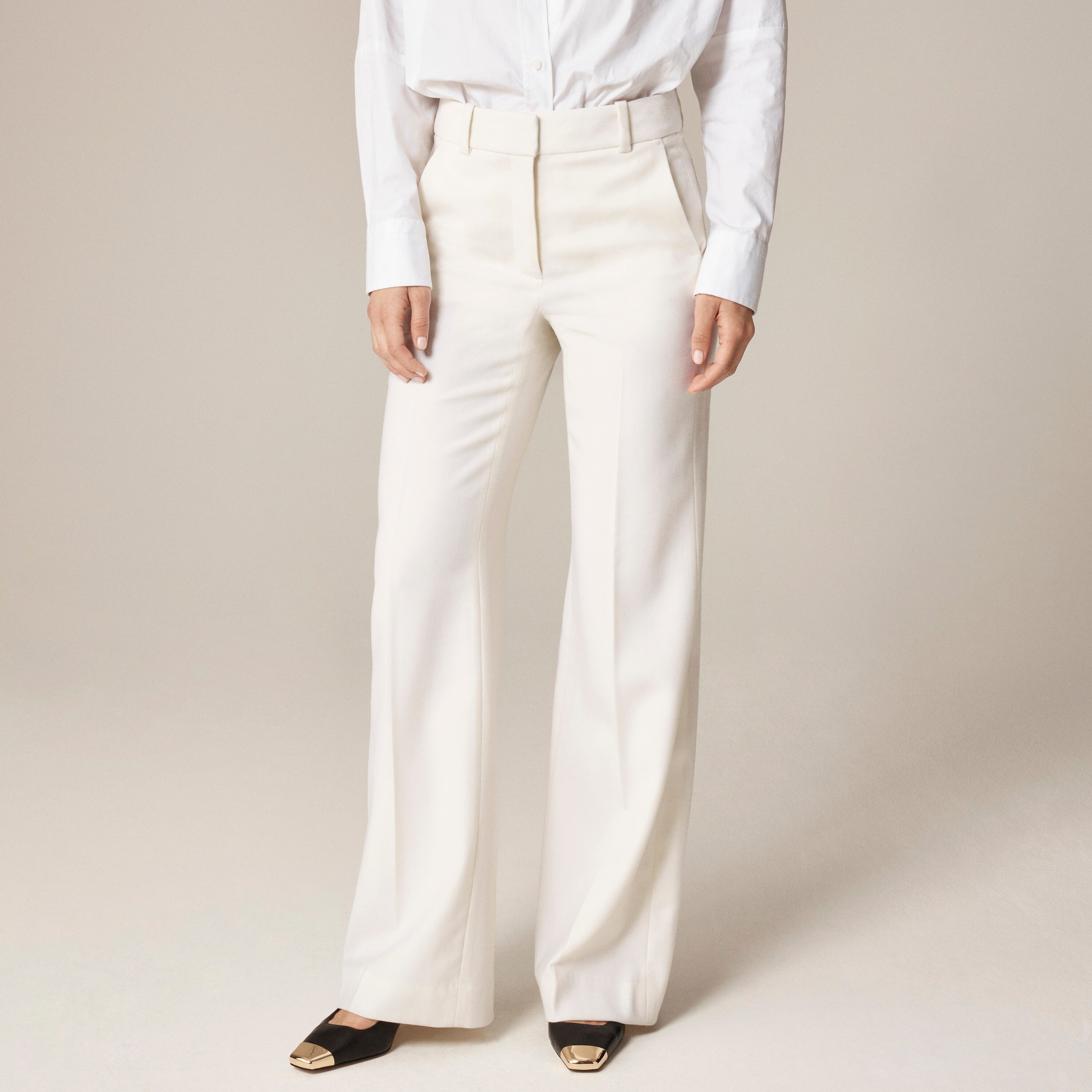 Carolina pant in wool-blend flannel