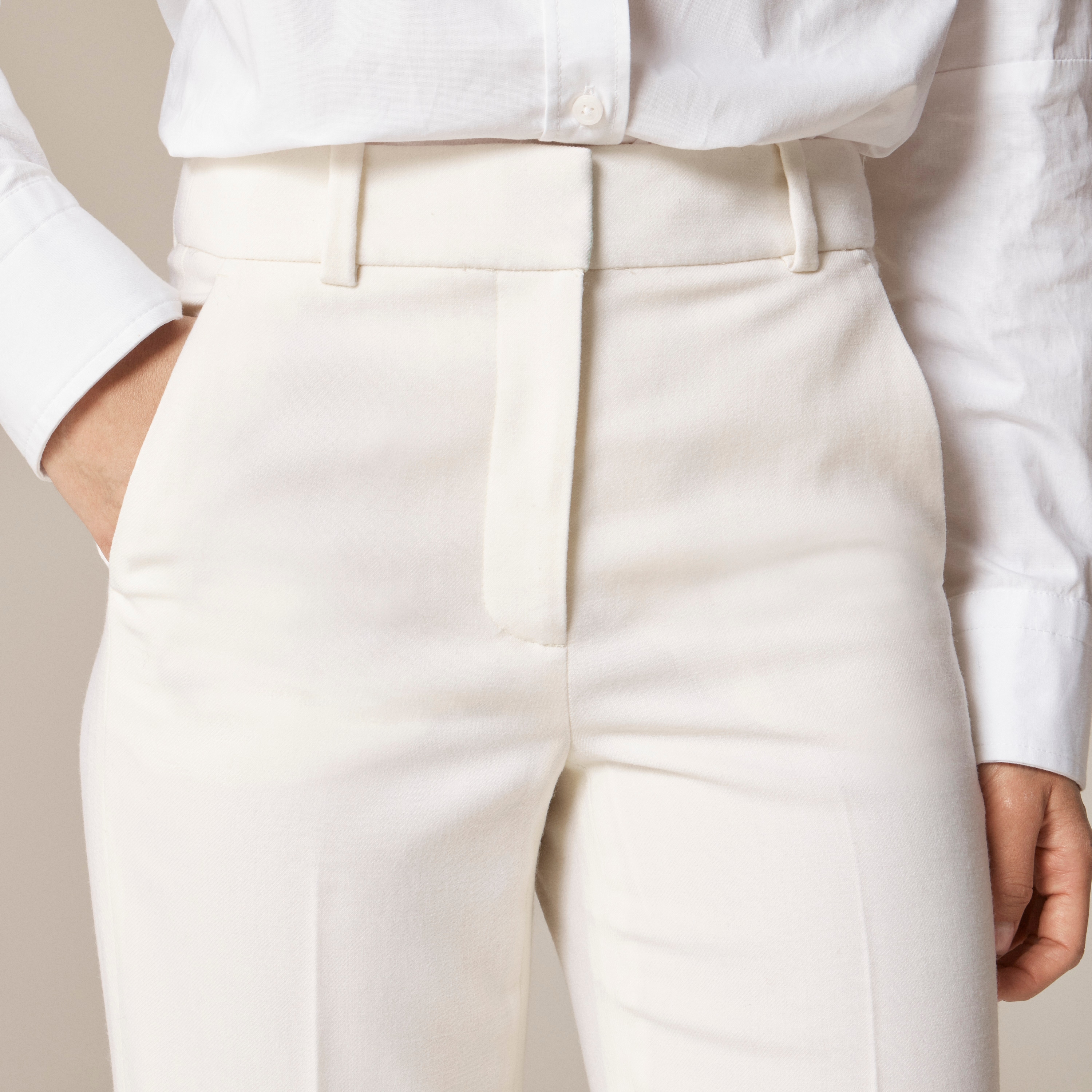 Carolina pant in wool-blend flannel