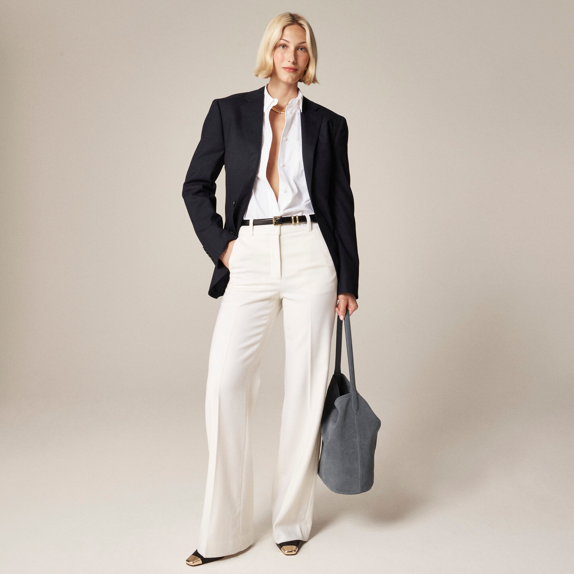 womens Carolina pant in wool-blend flannel