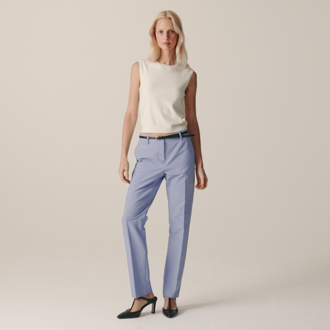 Slim-fit trouser in sateen