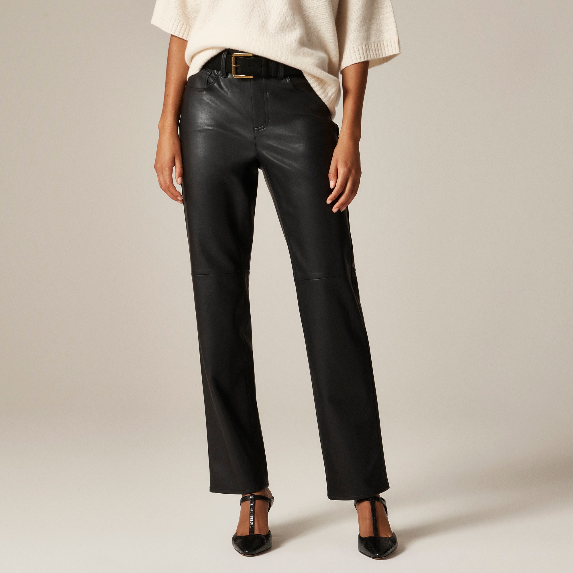 High-rise '90s Classic Straight Vegan Leather Pant For Women