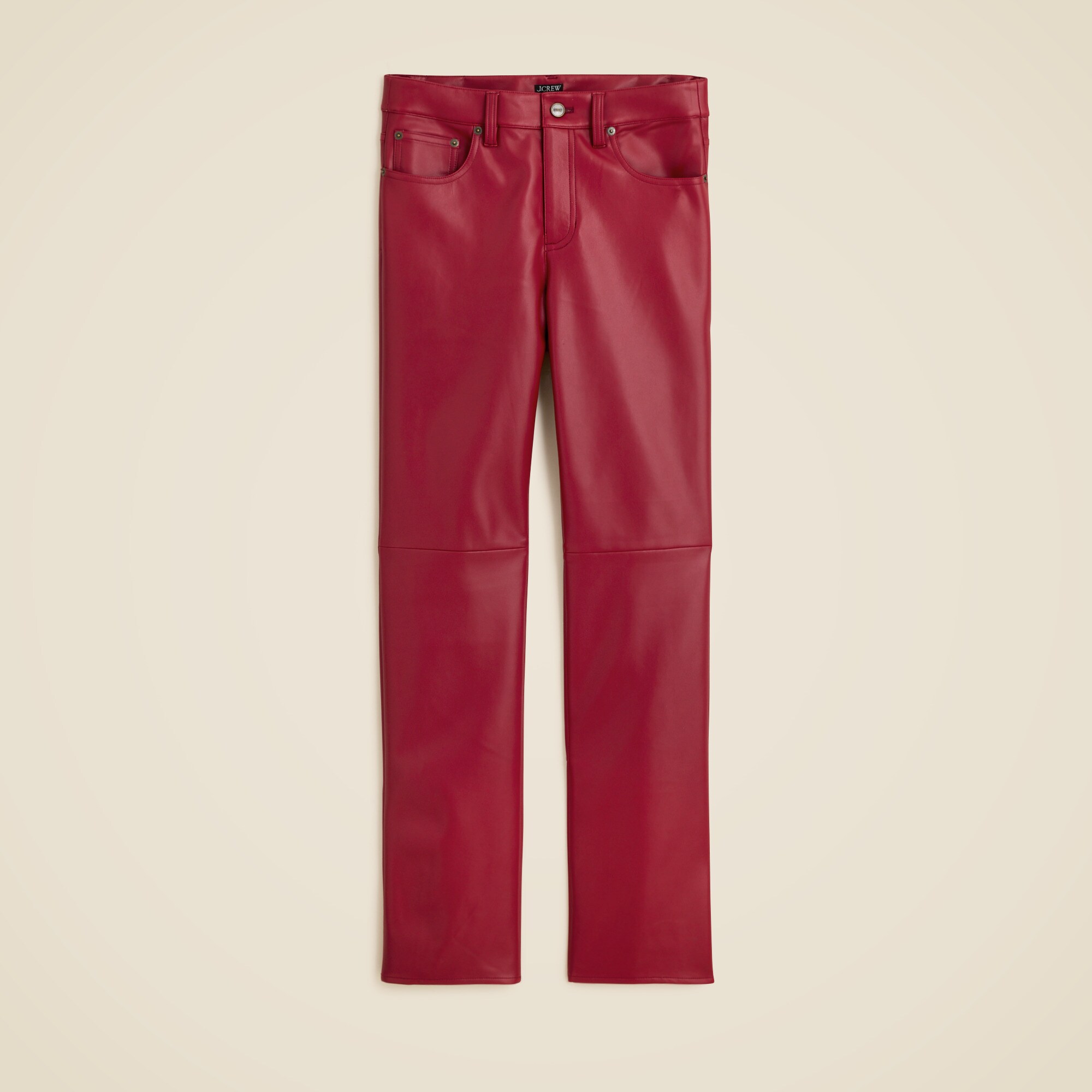  Nipped straight pant in faux leather