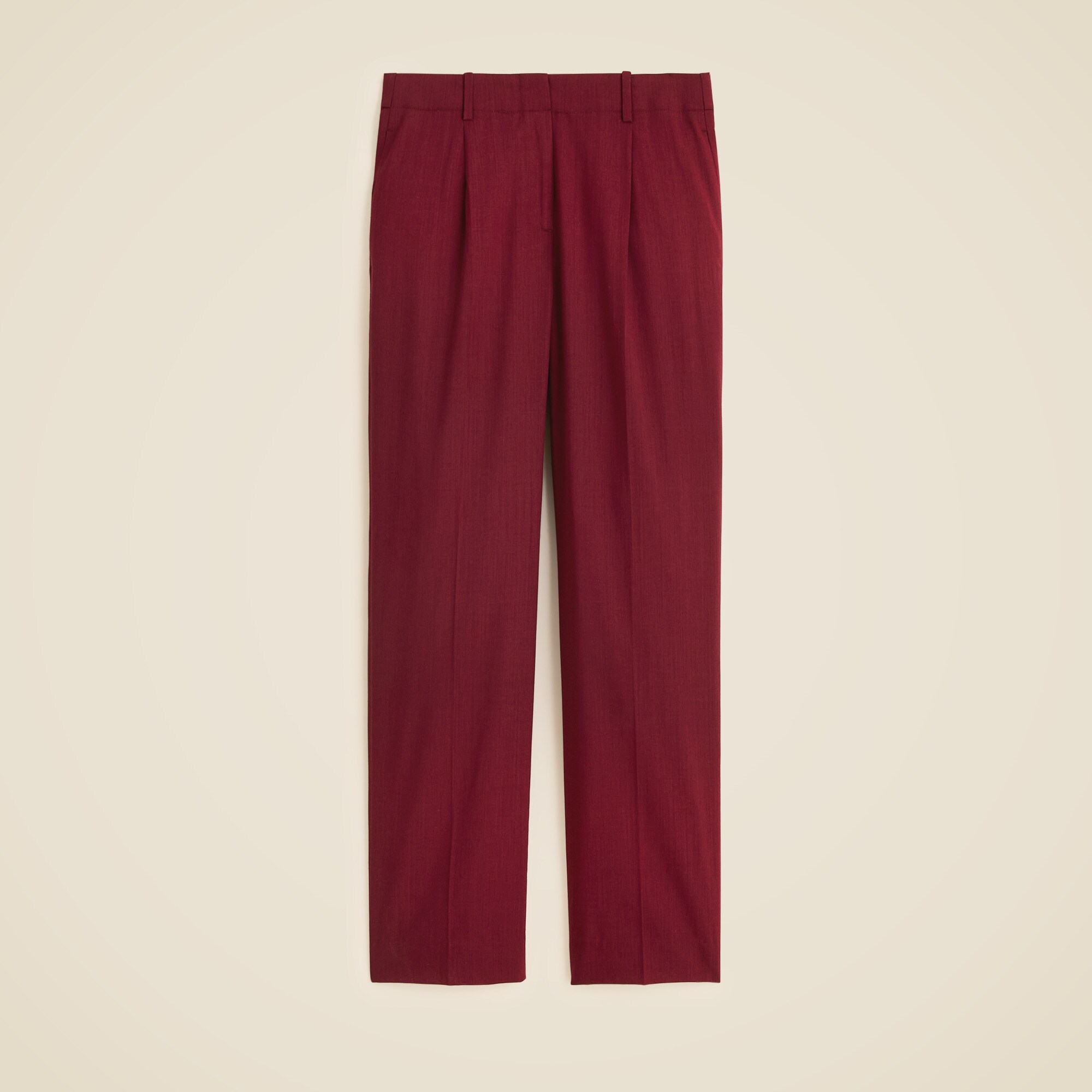 Petite pleated tapered pant in Italian gauzy wool blend