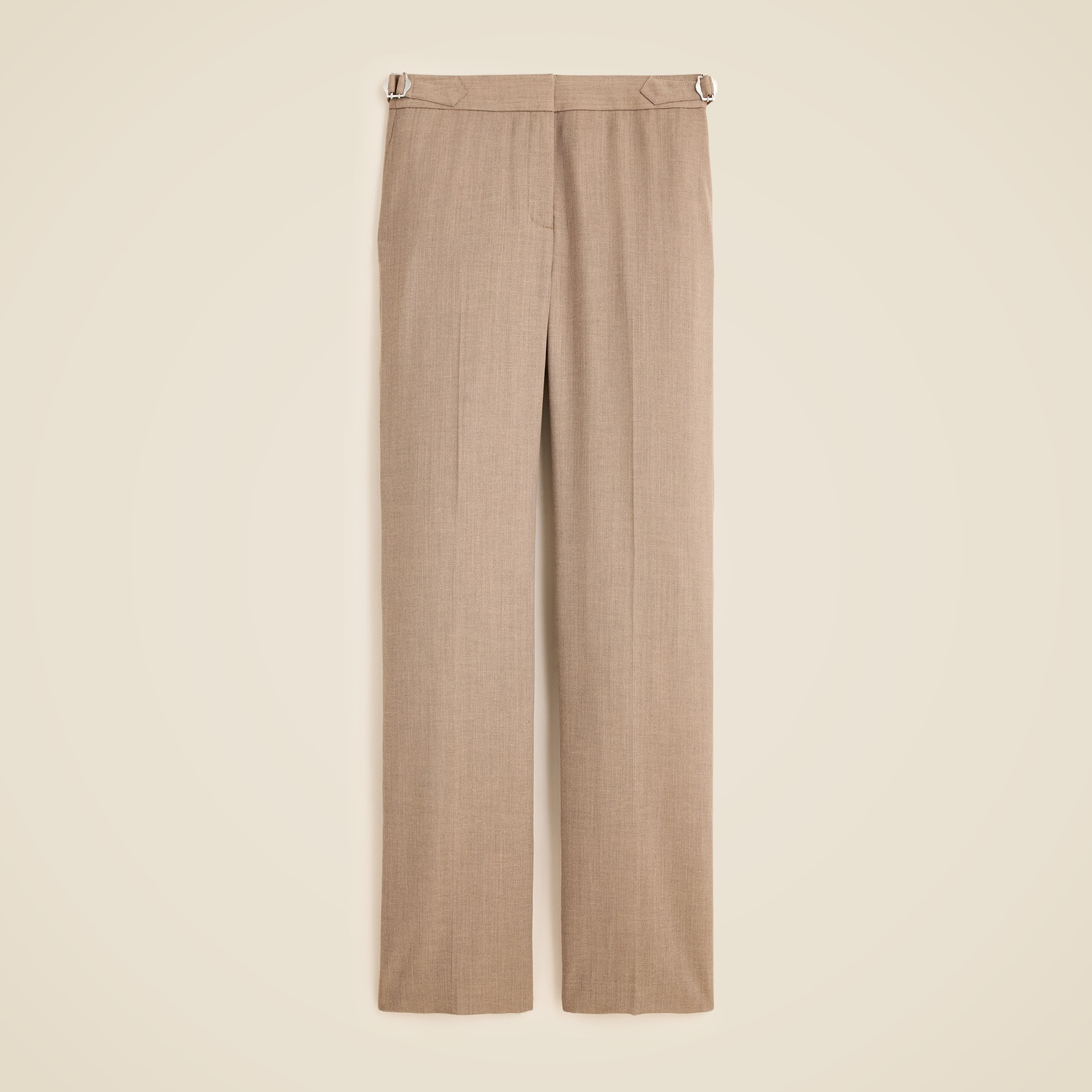 Side-tab trouser in herringbone Italian gauzy wool blend