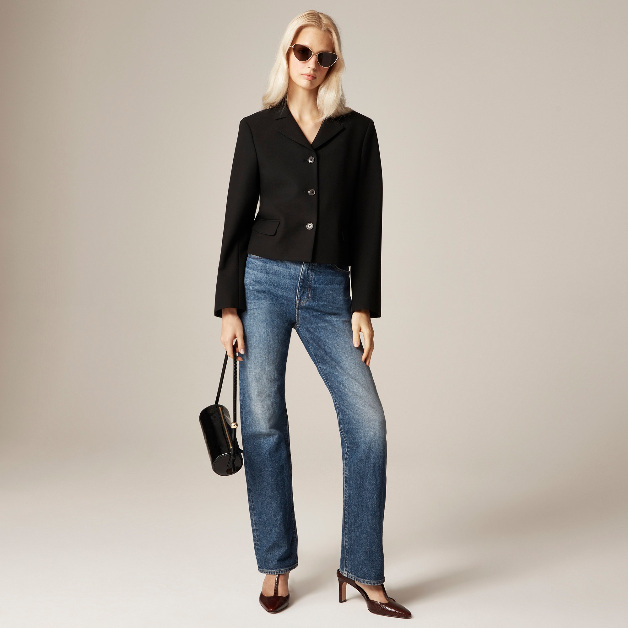 womens Cropped lady blazer in four-season stretch