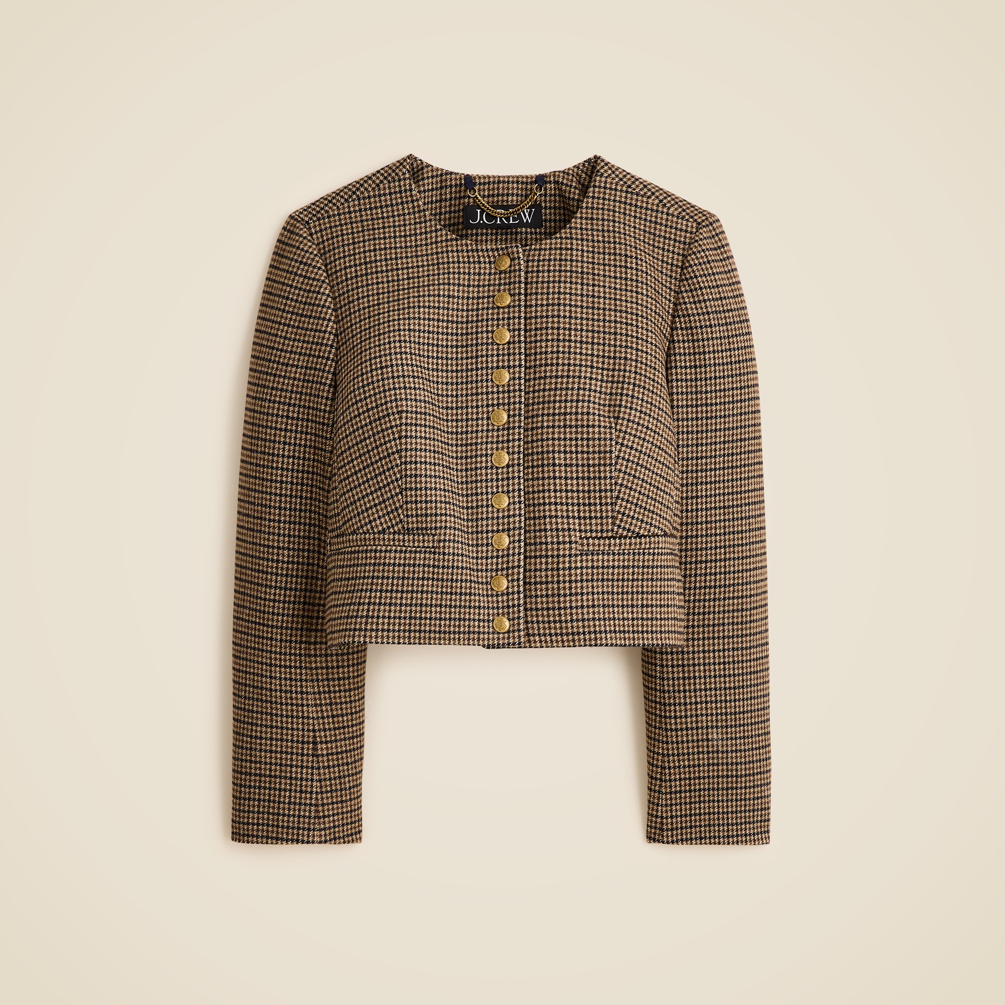 Bridgette lady jacket in houndstooth wool blend