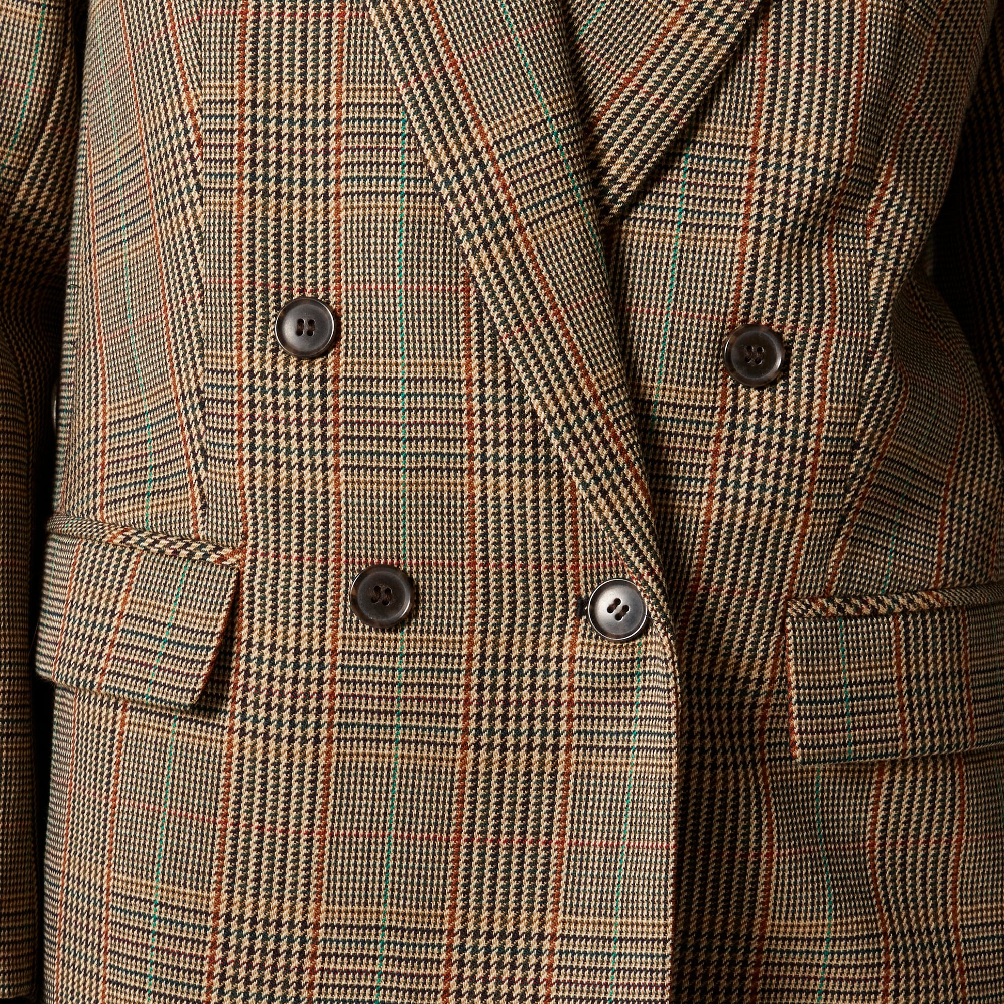 Double-breasted blazer in glen plaid wool - image 5