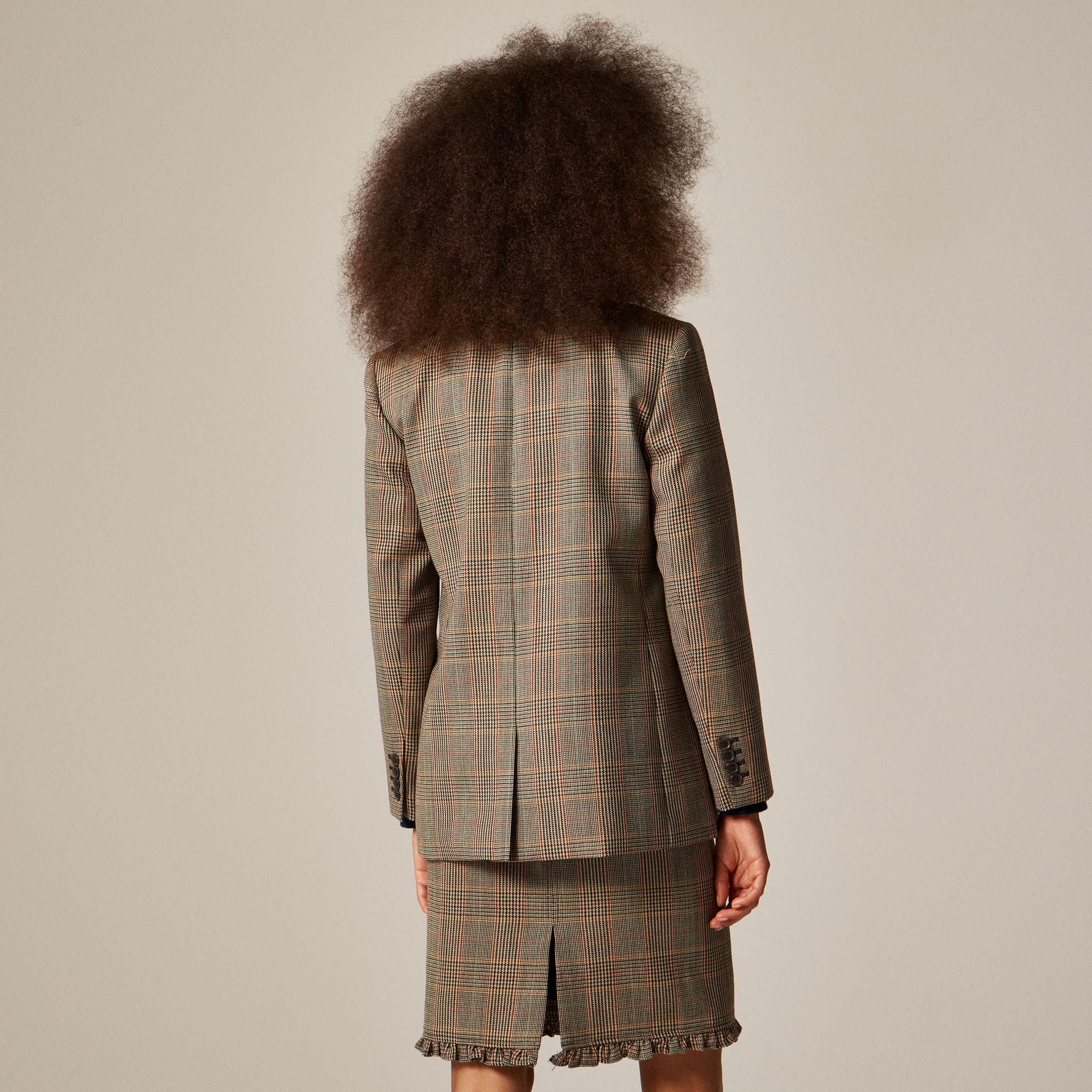 Blazer Femme J Crew En Laine Grise à Carreaux - Taille 10, Occasion Très Bon état