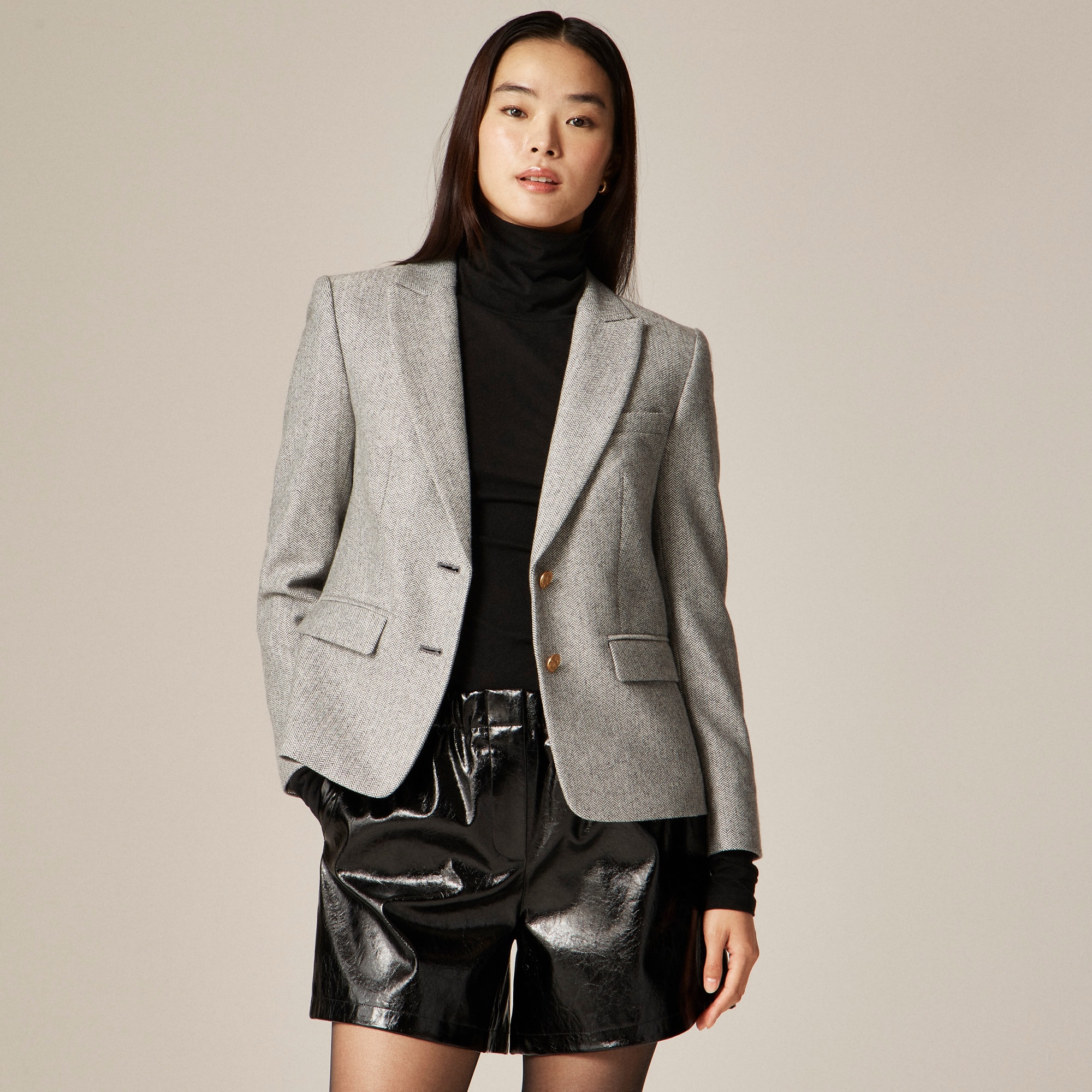 &Eacute;cole blazer in herringbone wool blend - image 2