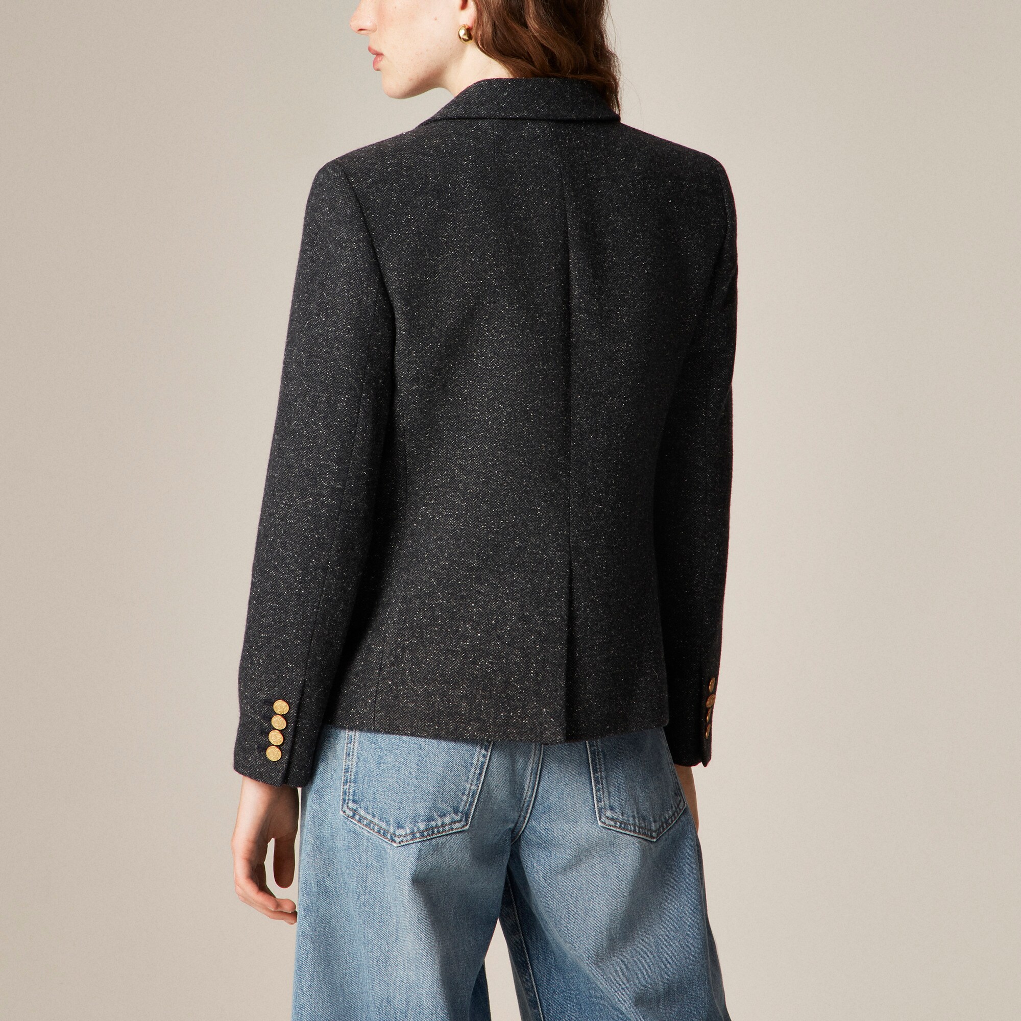 École blazer in herringbone wool blend