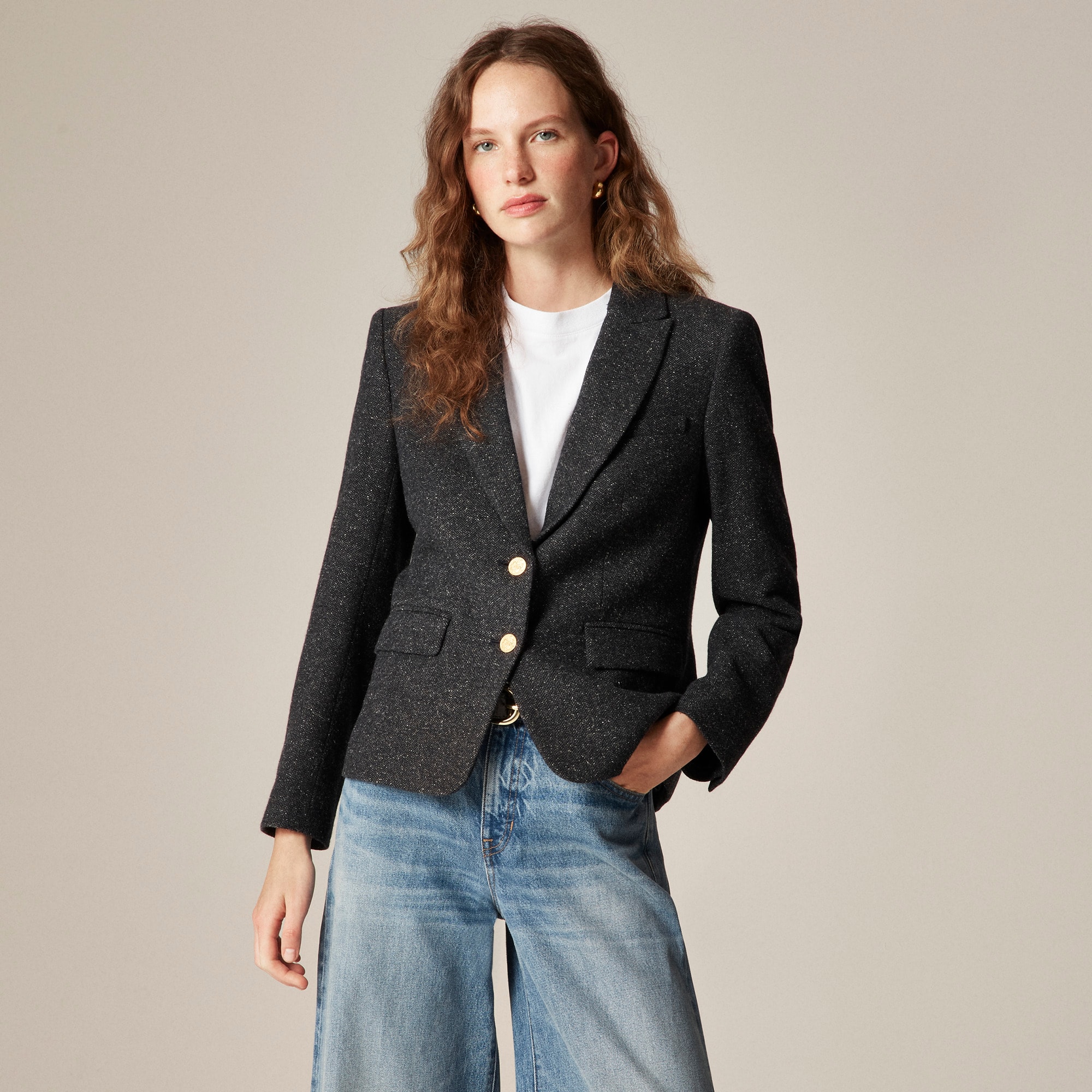 &Eacute;cole blazer in herringbone wool blend - image 2