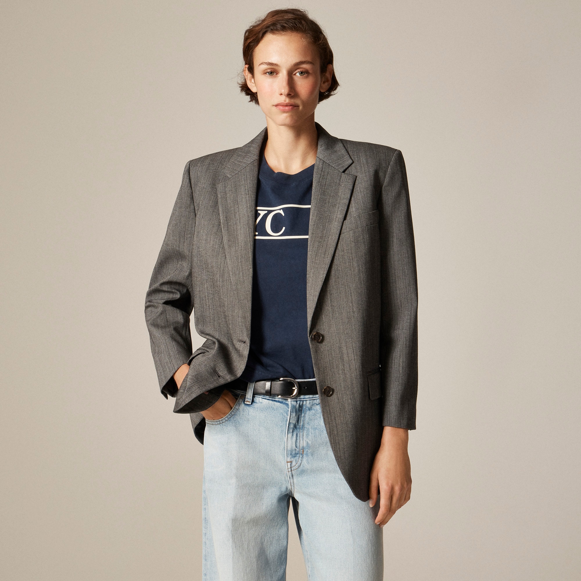 Gamine blazer in Italian studio wool blend