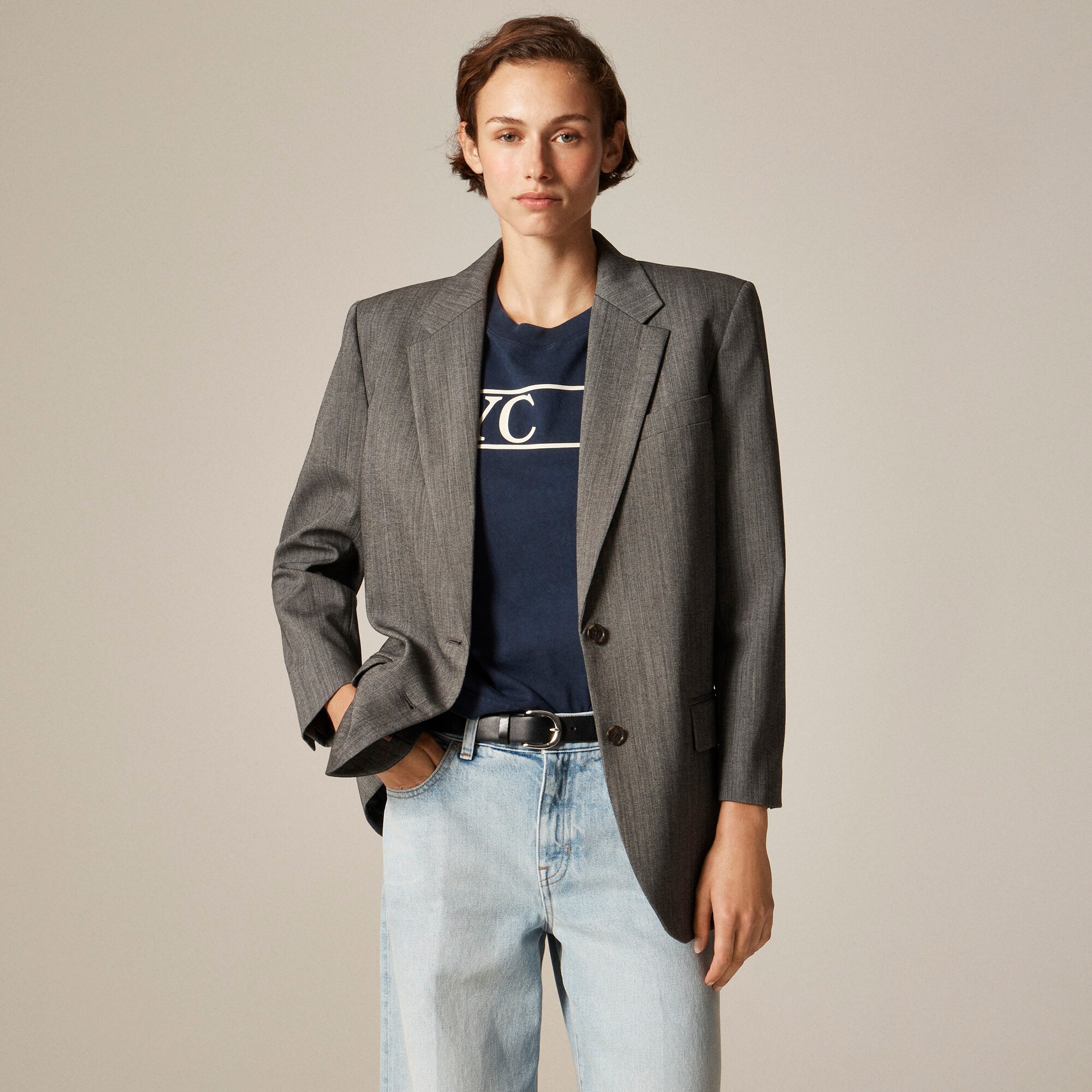 Gamine blazer in Italian studio wool blend