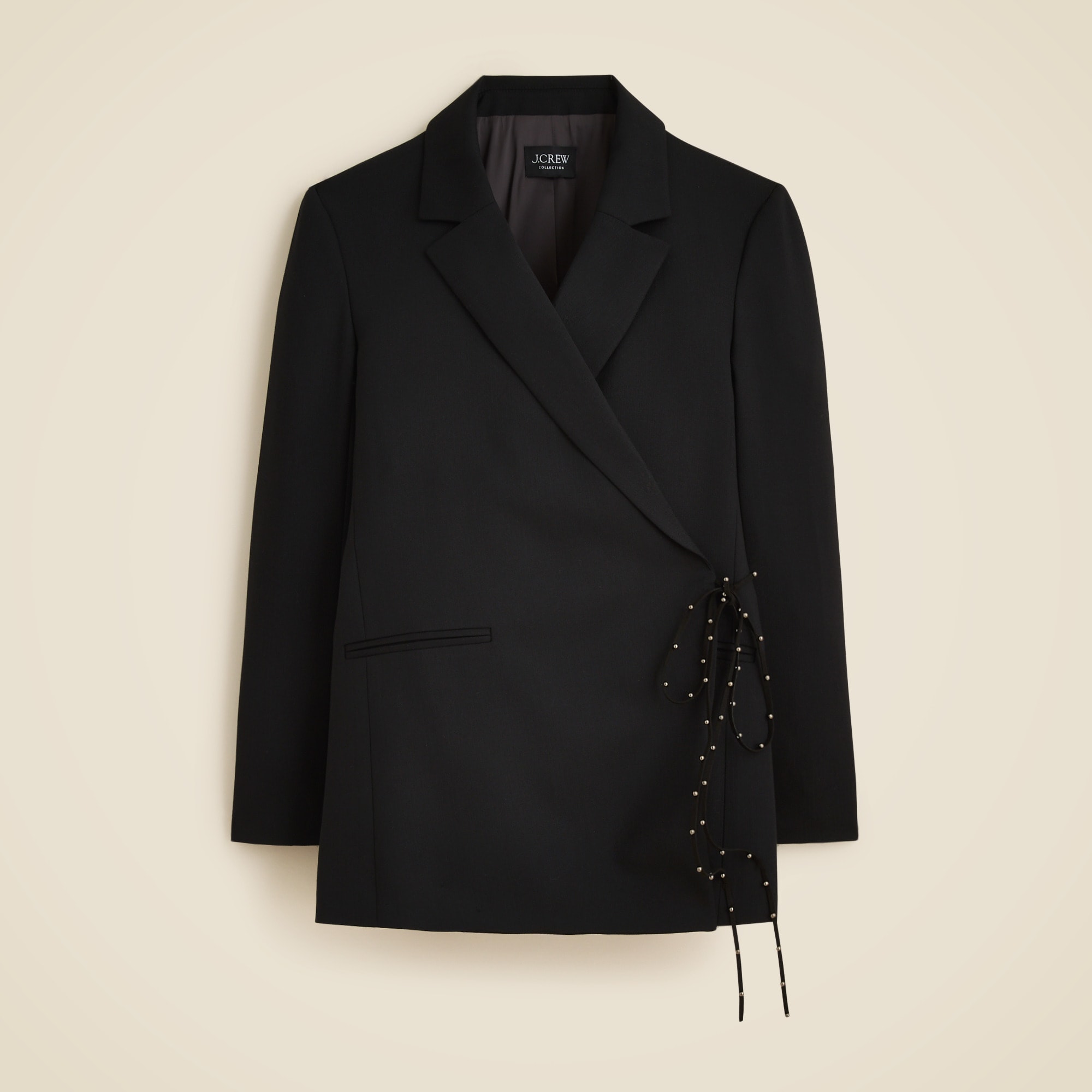 Wrap blazer in wool blend