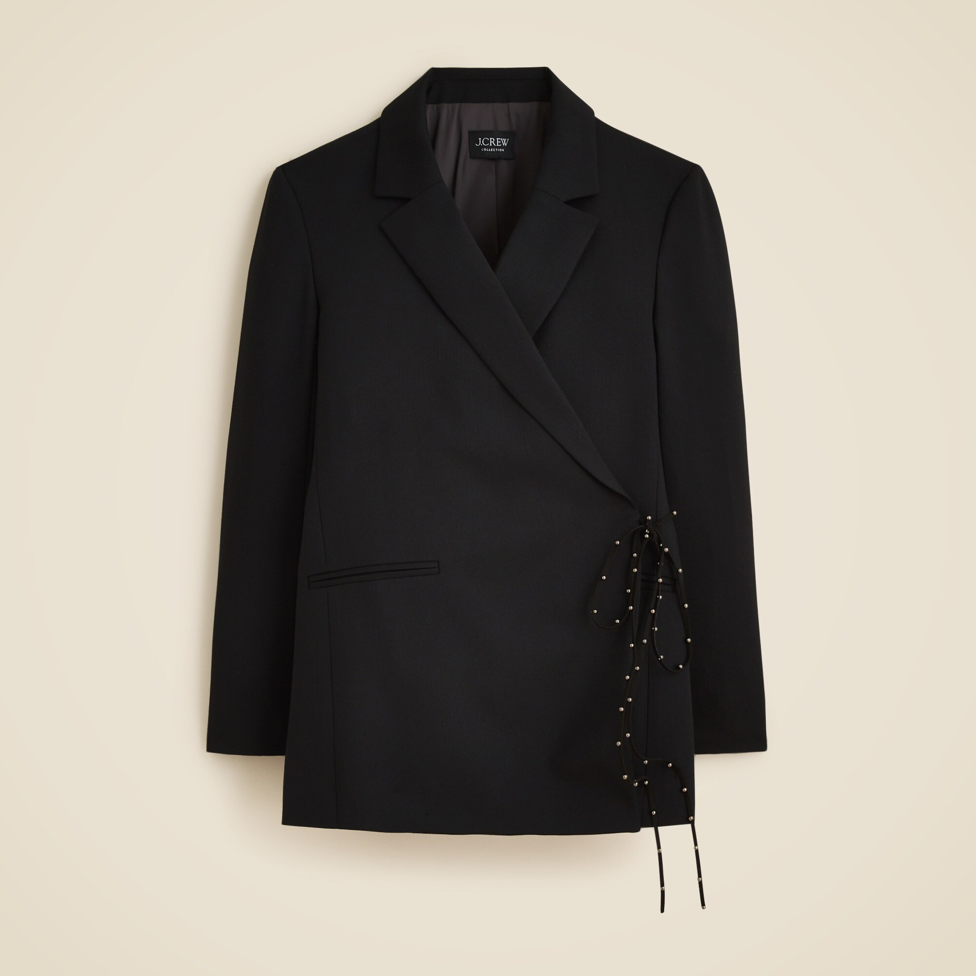 Wrap blazer in wool blend