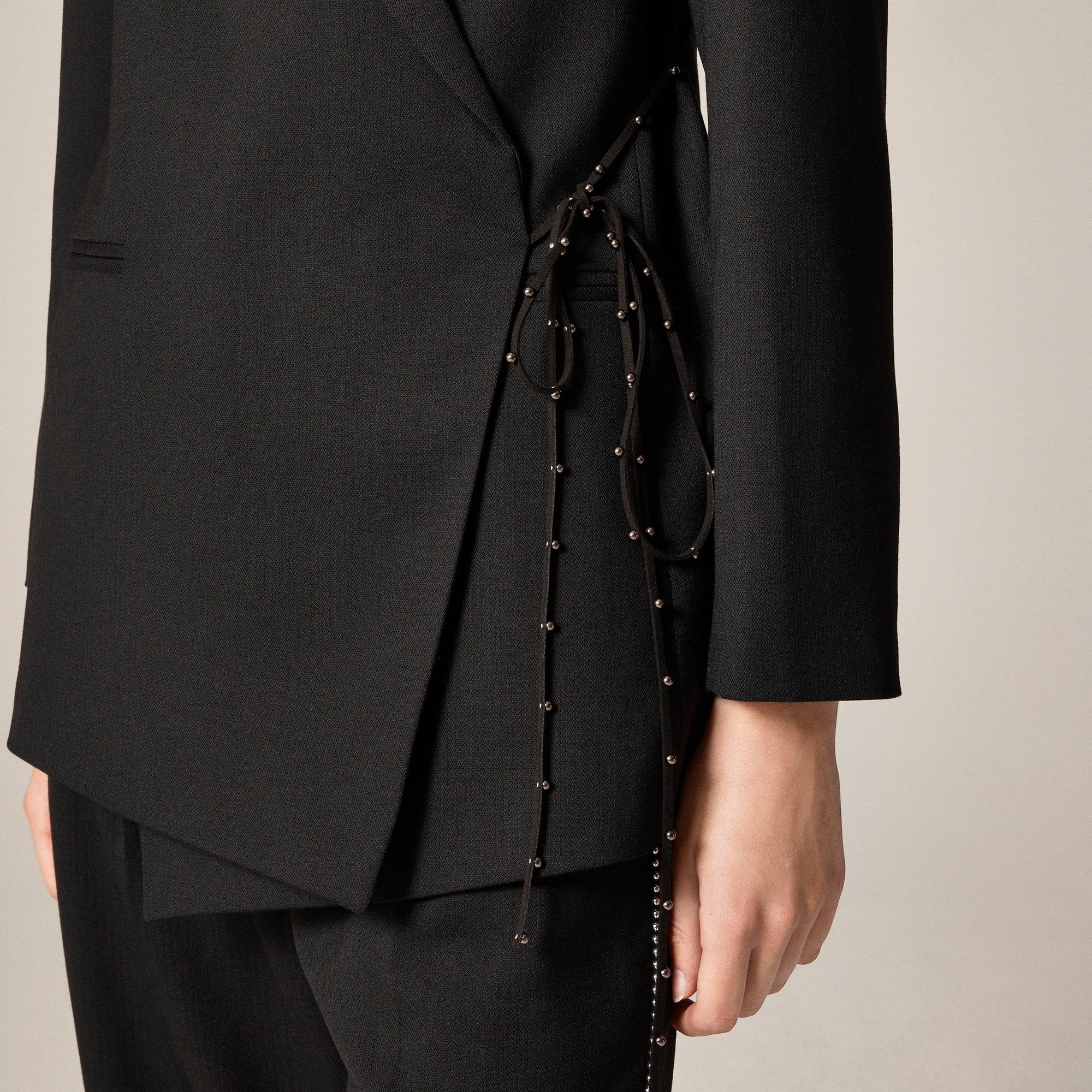 Wrap blazer in wool blend