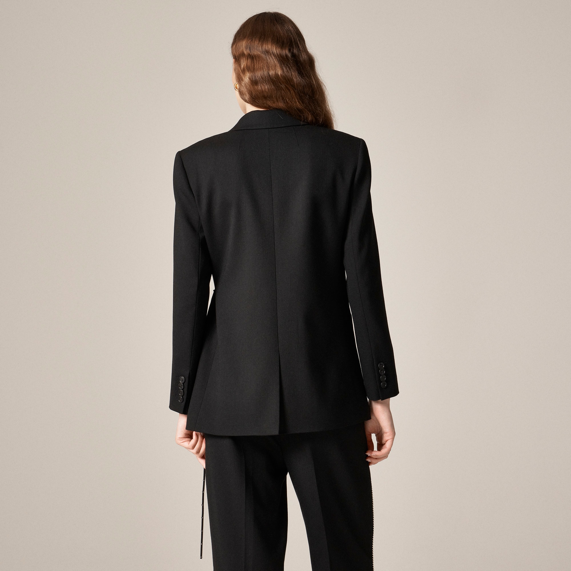 Wrap blazer in wool blend