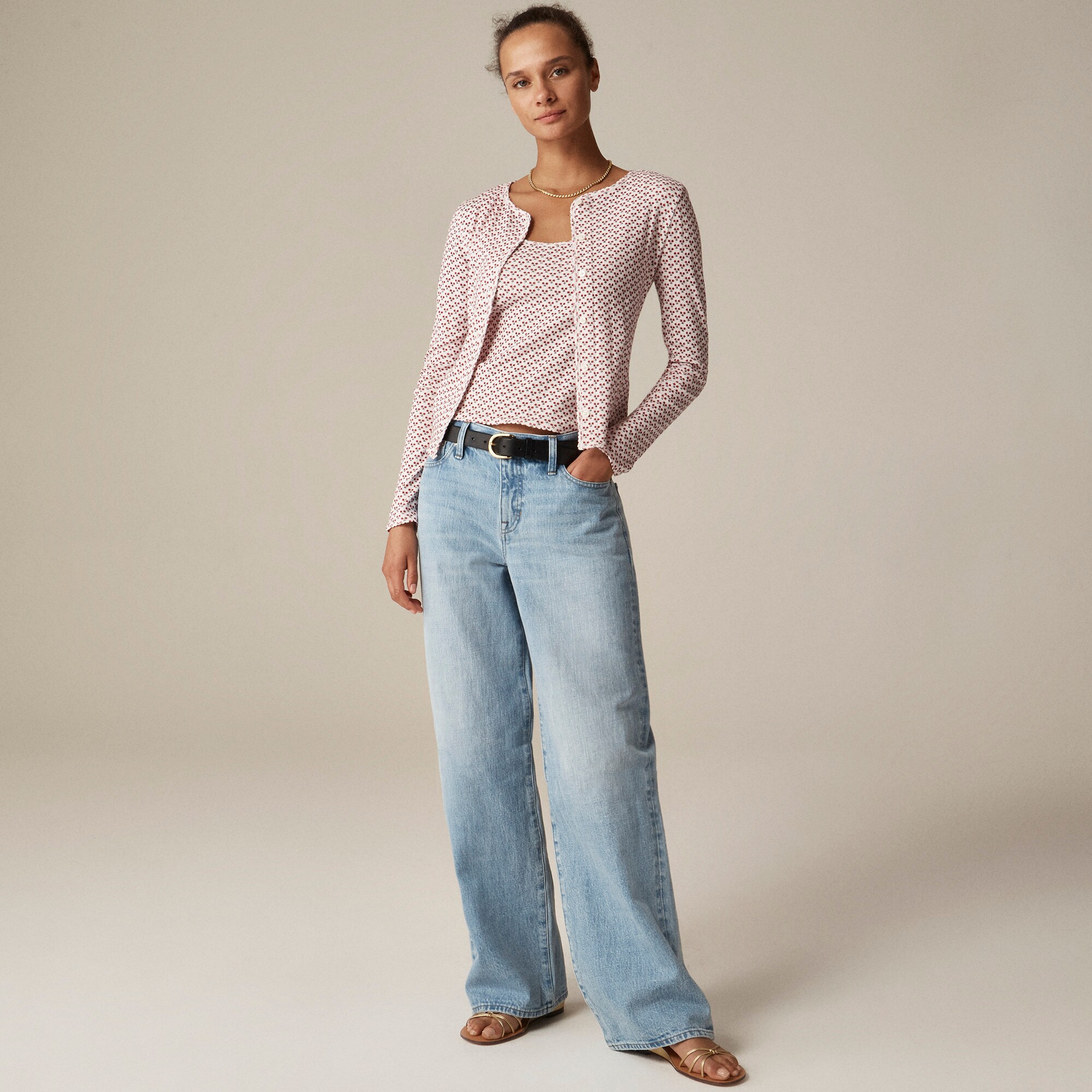  Lower-rise wide-leg jean