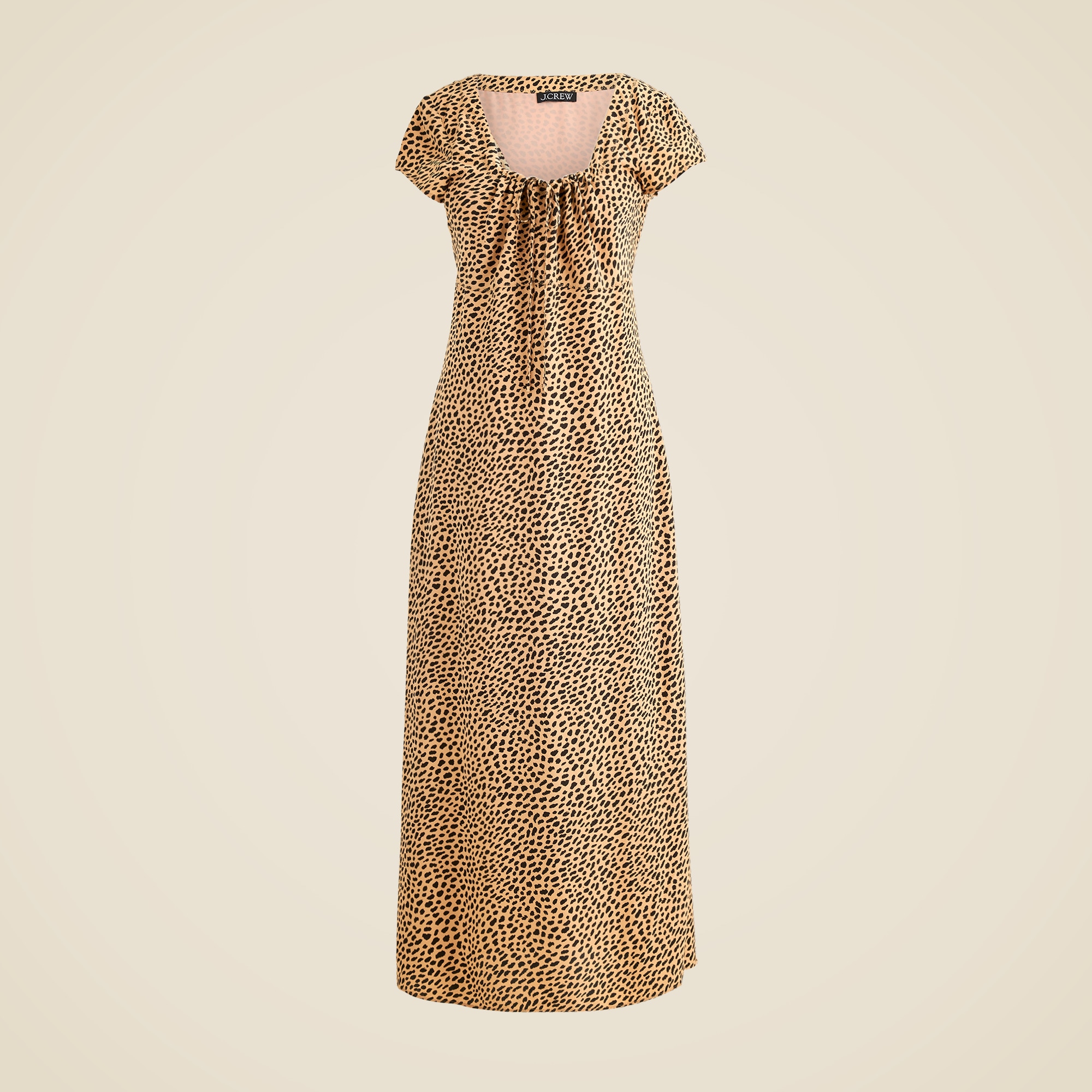 Squareneck slip dress in spot print