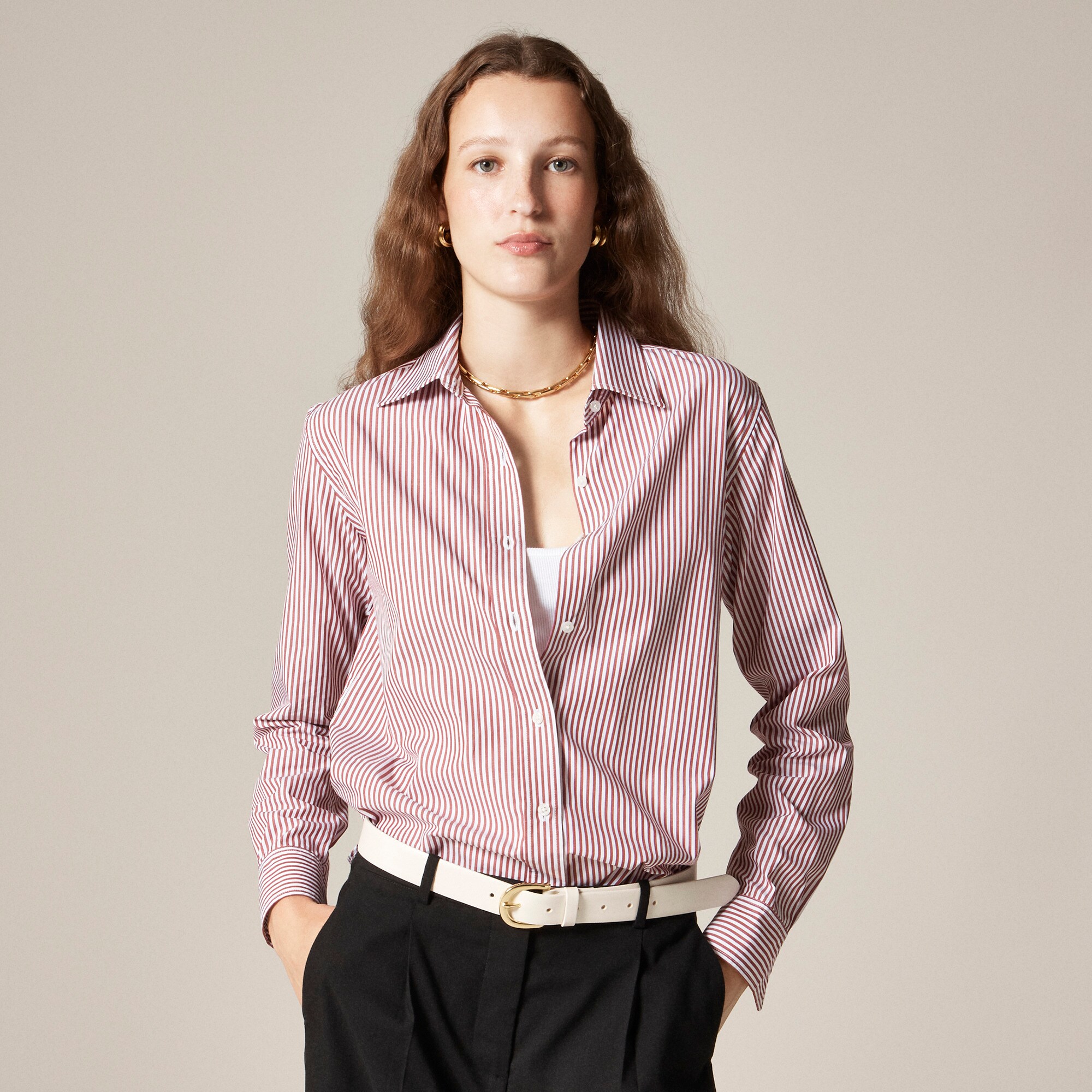 Jules classic-fit shirt in striped cotton poplin