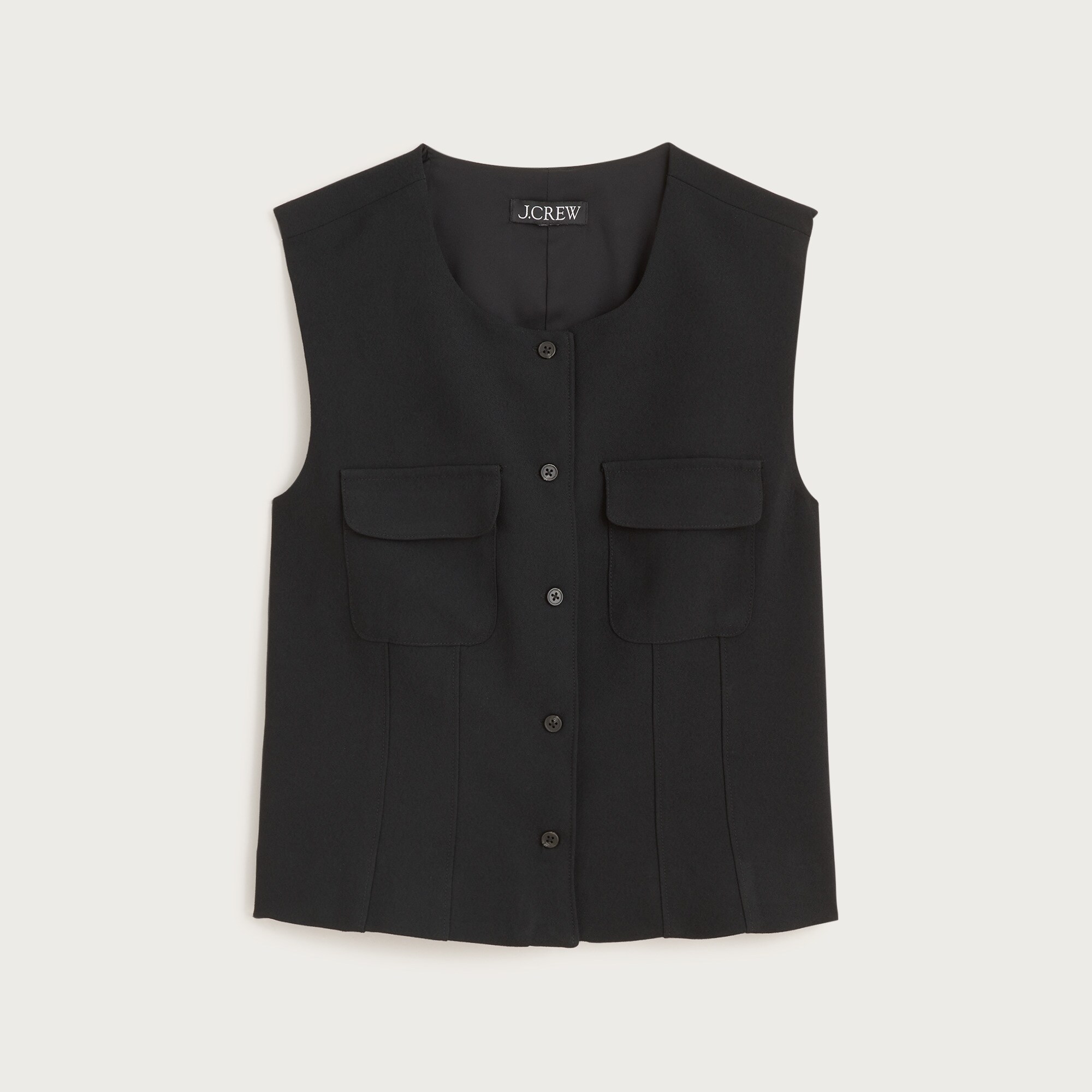  Crewneck vest in city crepe