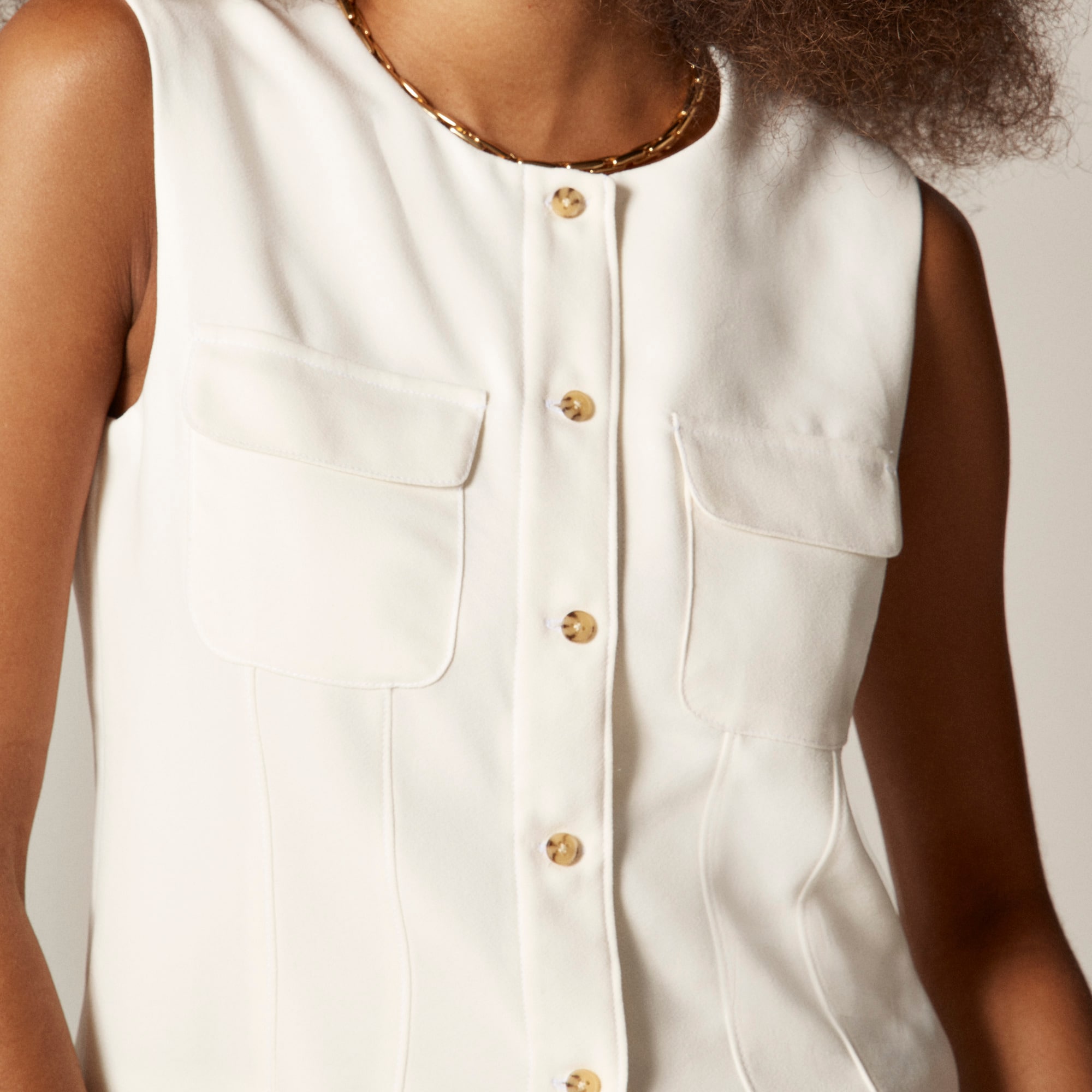 Crewneck Vest In City Crepe For Women | J.Crew