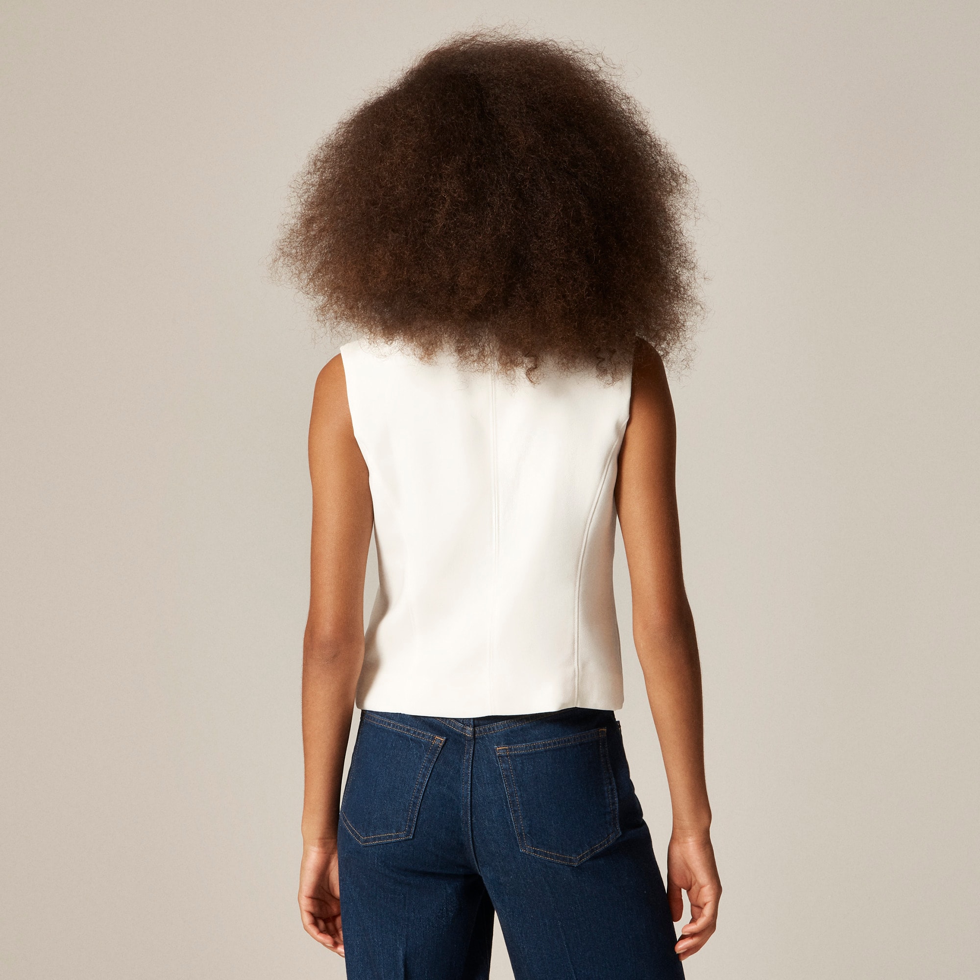 Crewneck vest in city crepe