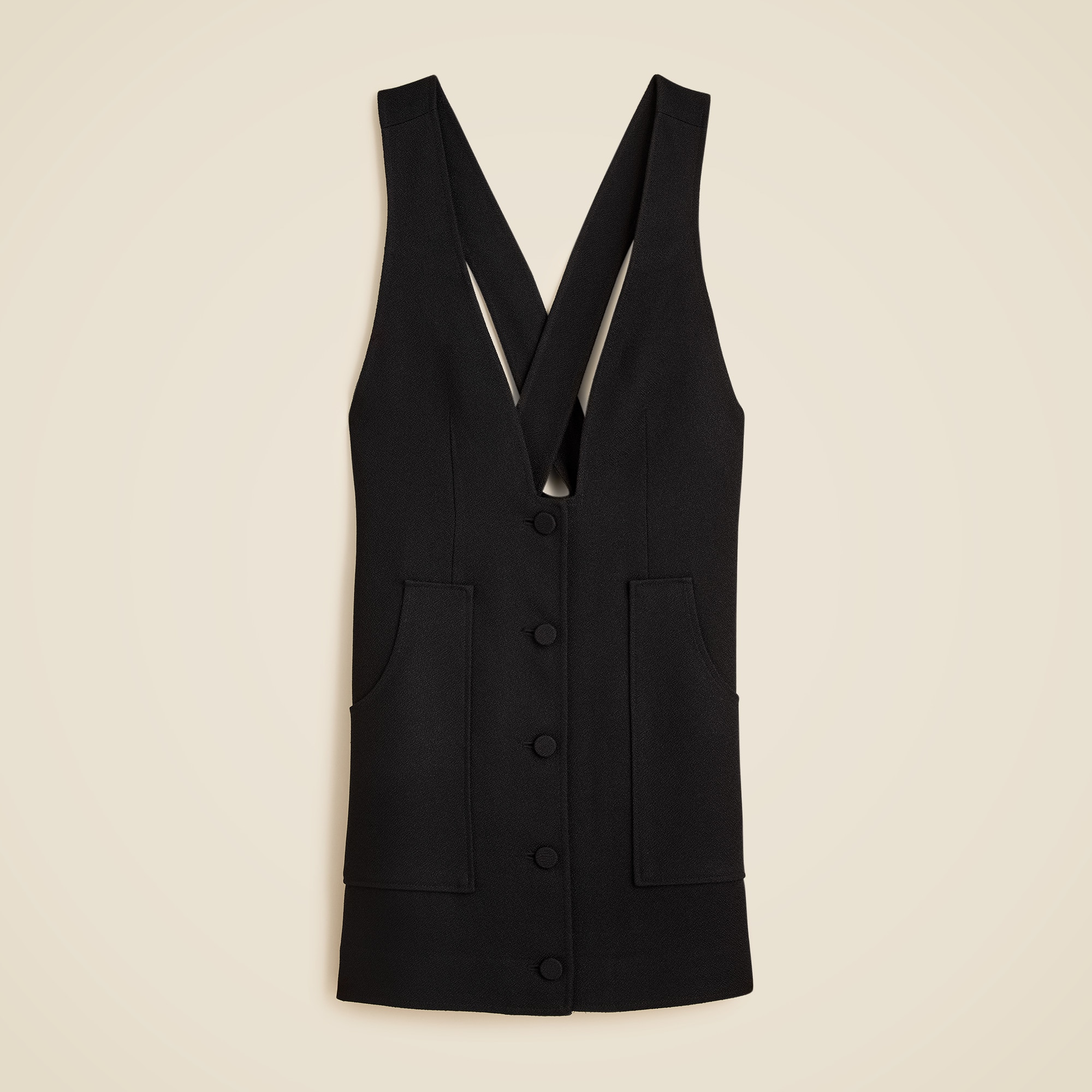 Patch-pocket suit dress in bouclé