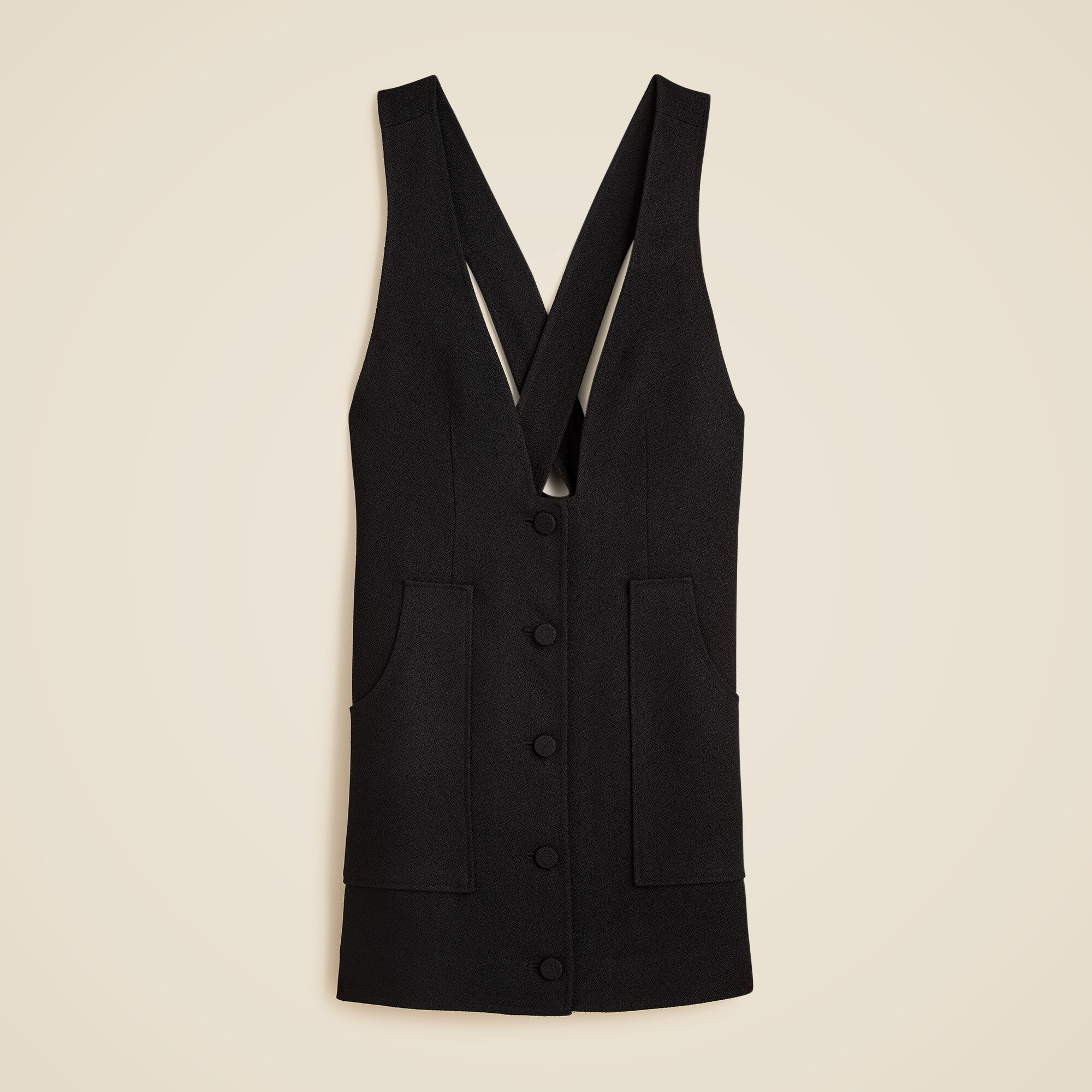 Patch-pocket suit dress in bouclé
