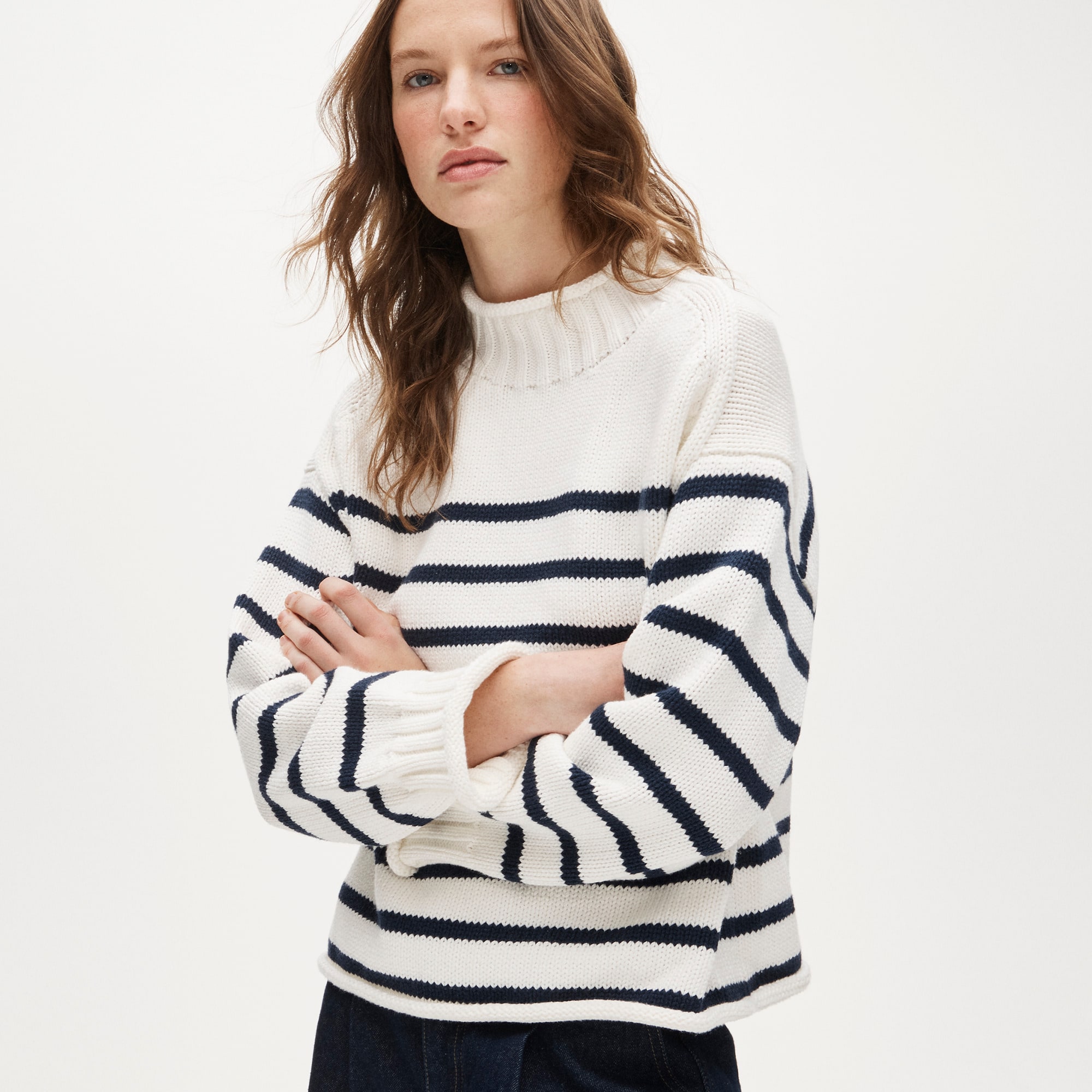 2025 Rollneck™ Sweater In Stripe For Women | J.Crew