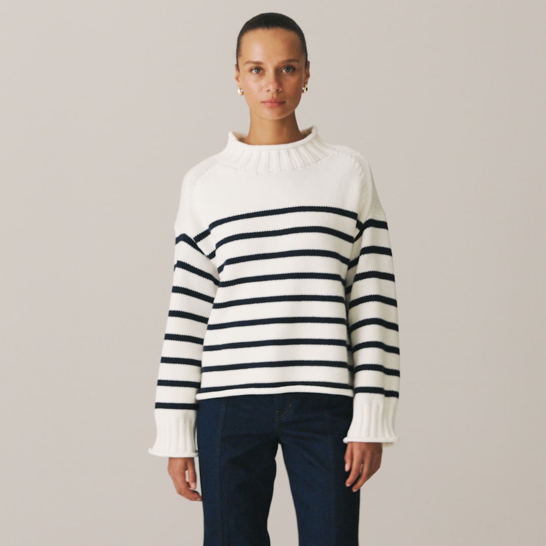 2025 Rollneck™ Sweater In Stripe For Women | J.Crew