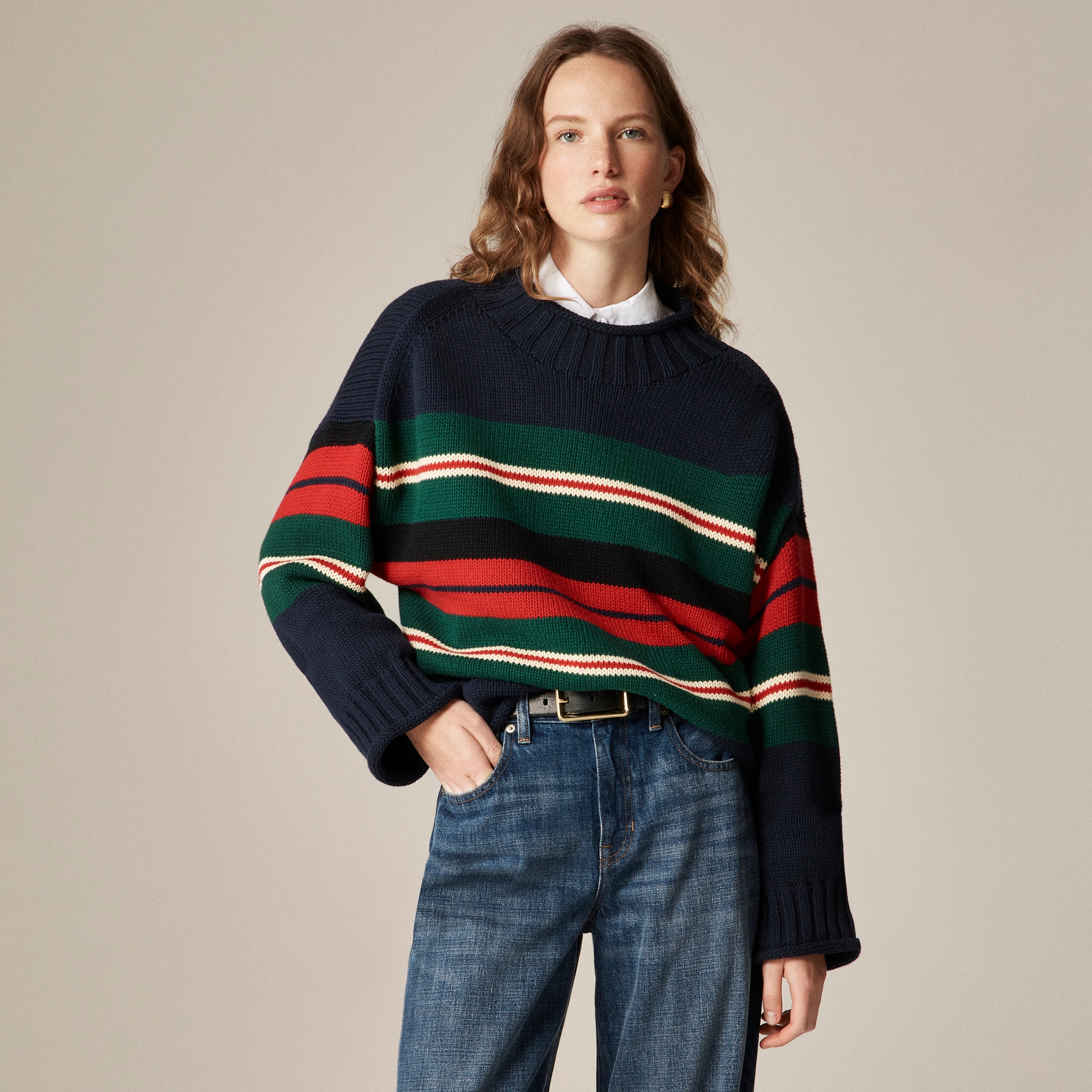 womens 2025 Rollneck&trade; sweater in rugby stripe