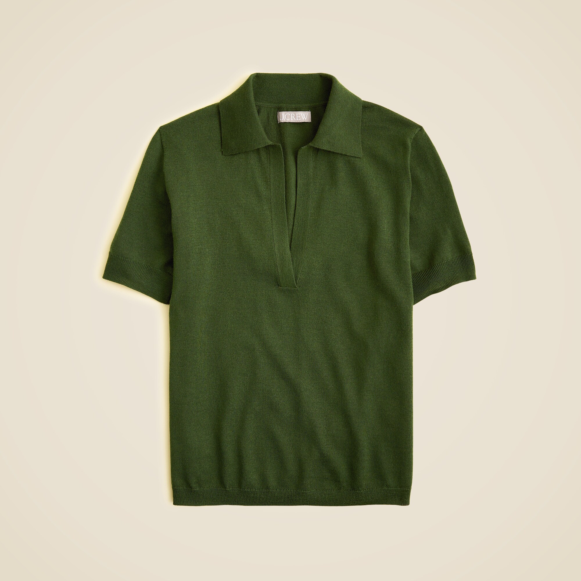  Short-sleeve sweater-polo in merino wool