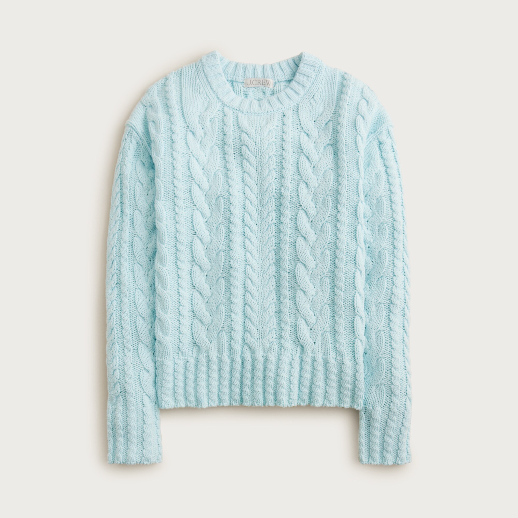 Cable-knit crewneck sweater