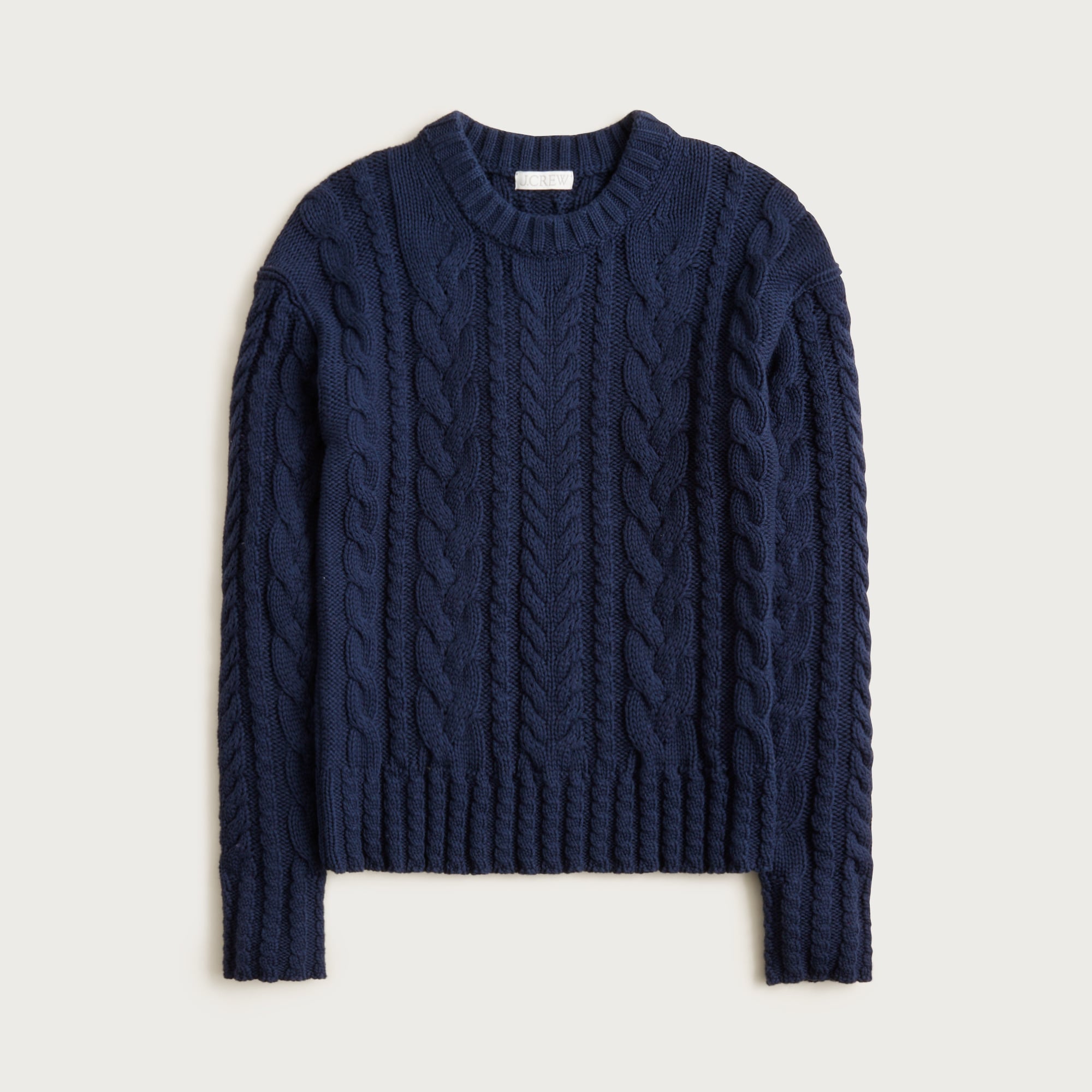 Cable-knit crewneck sweater
